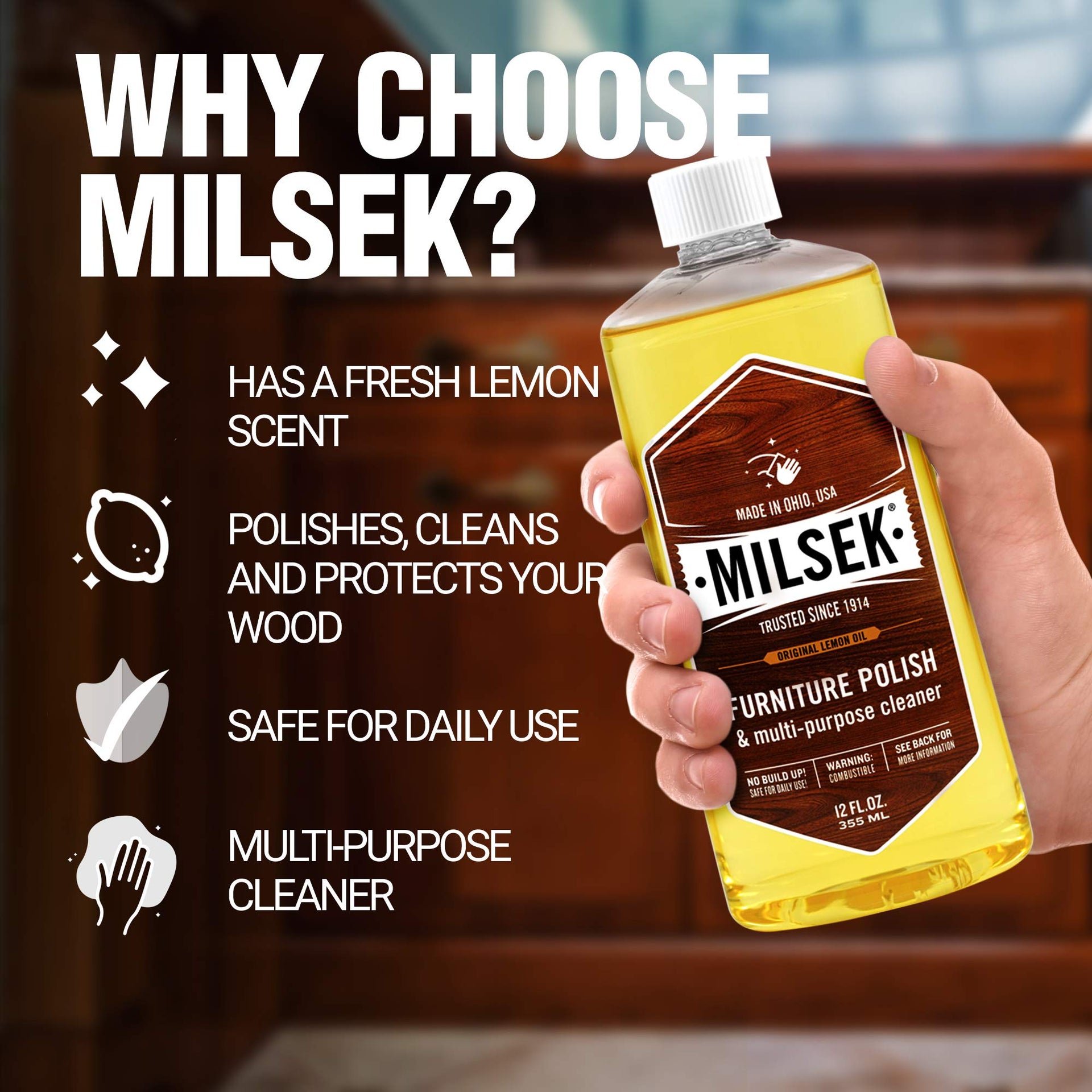 Furniture Polish and Wood Cleaner with Lemon Oil (192 Fl Oz)