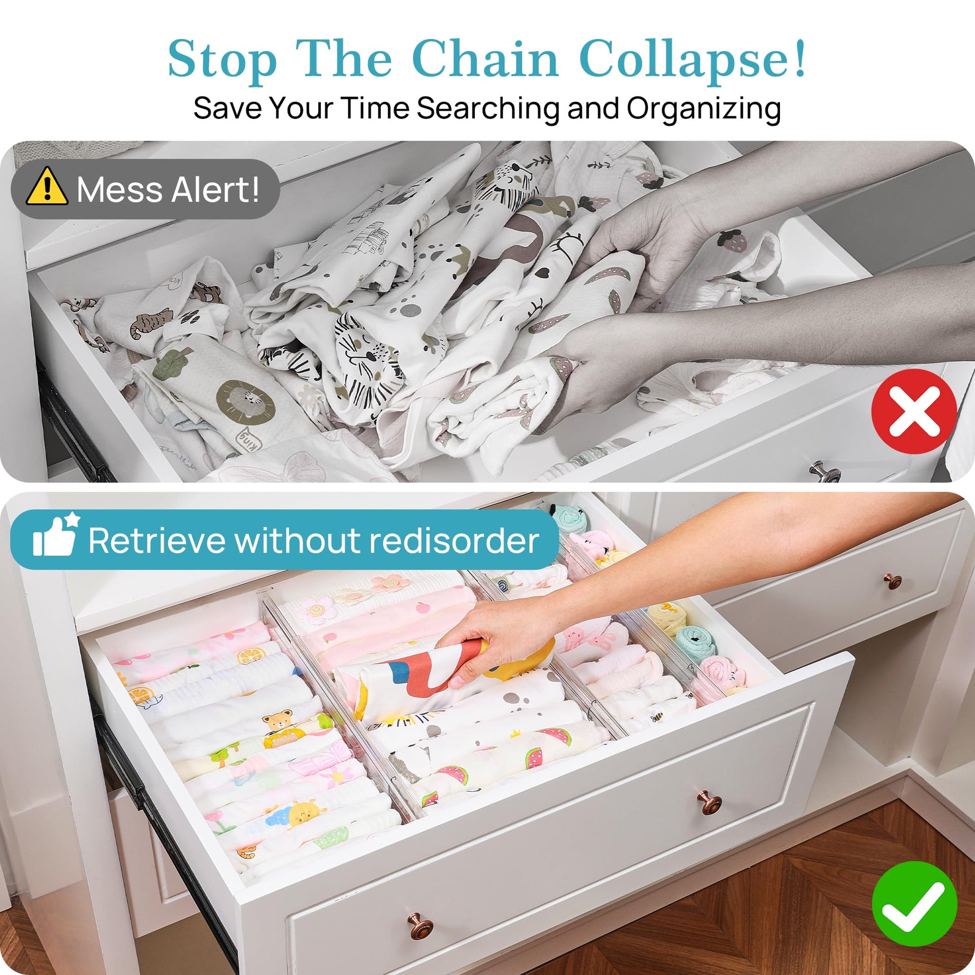 4" Regular Upgrade Drawer Divider for Clothes (12 Count)