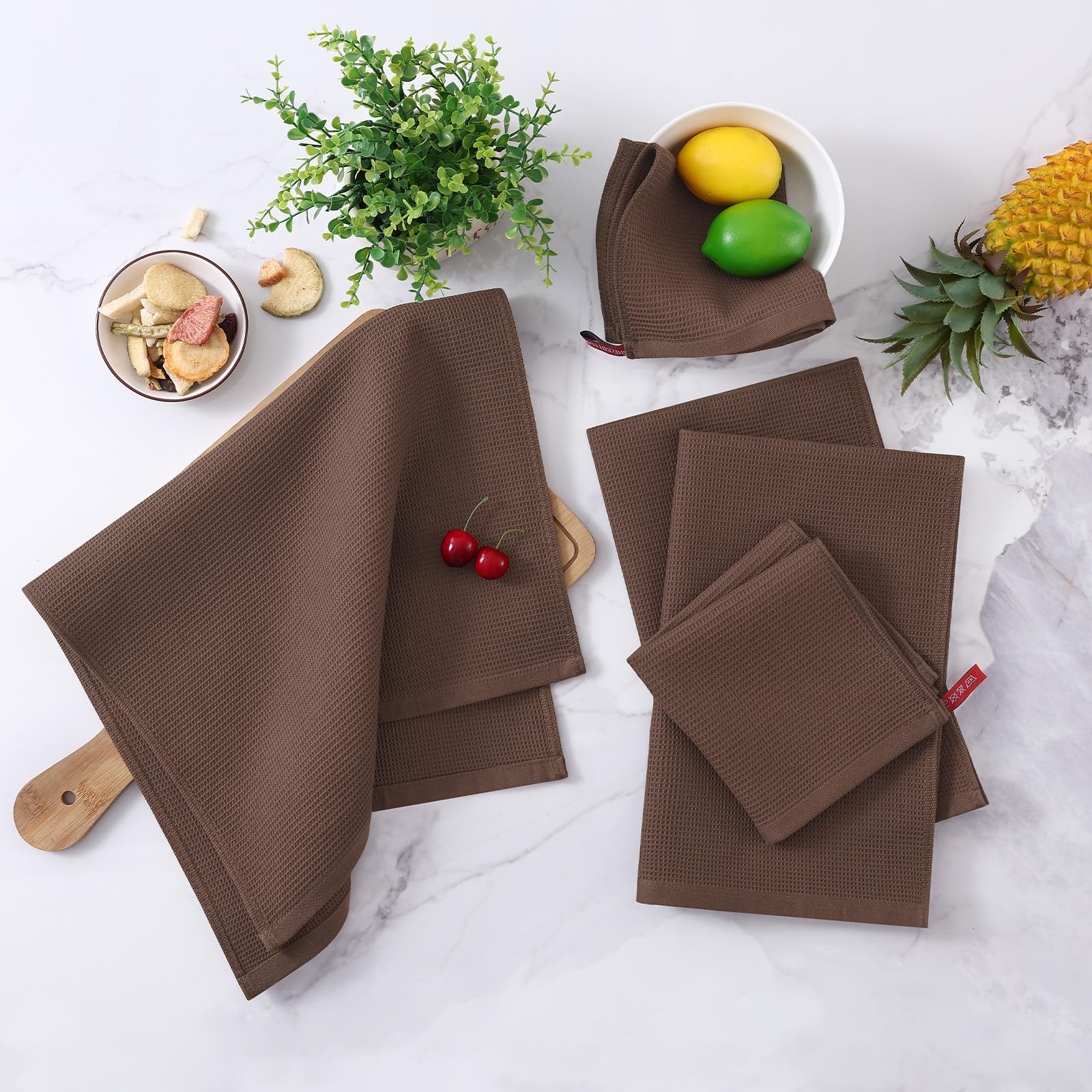 100% Cotton Waffle Weave Dish Cloths (6 Count)
