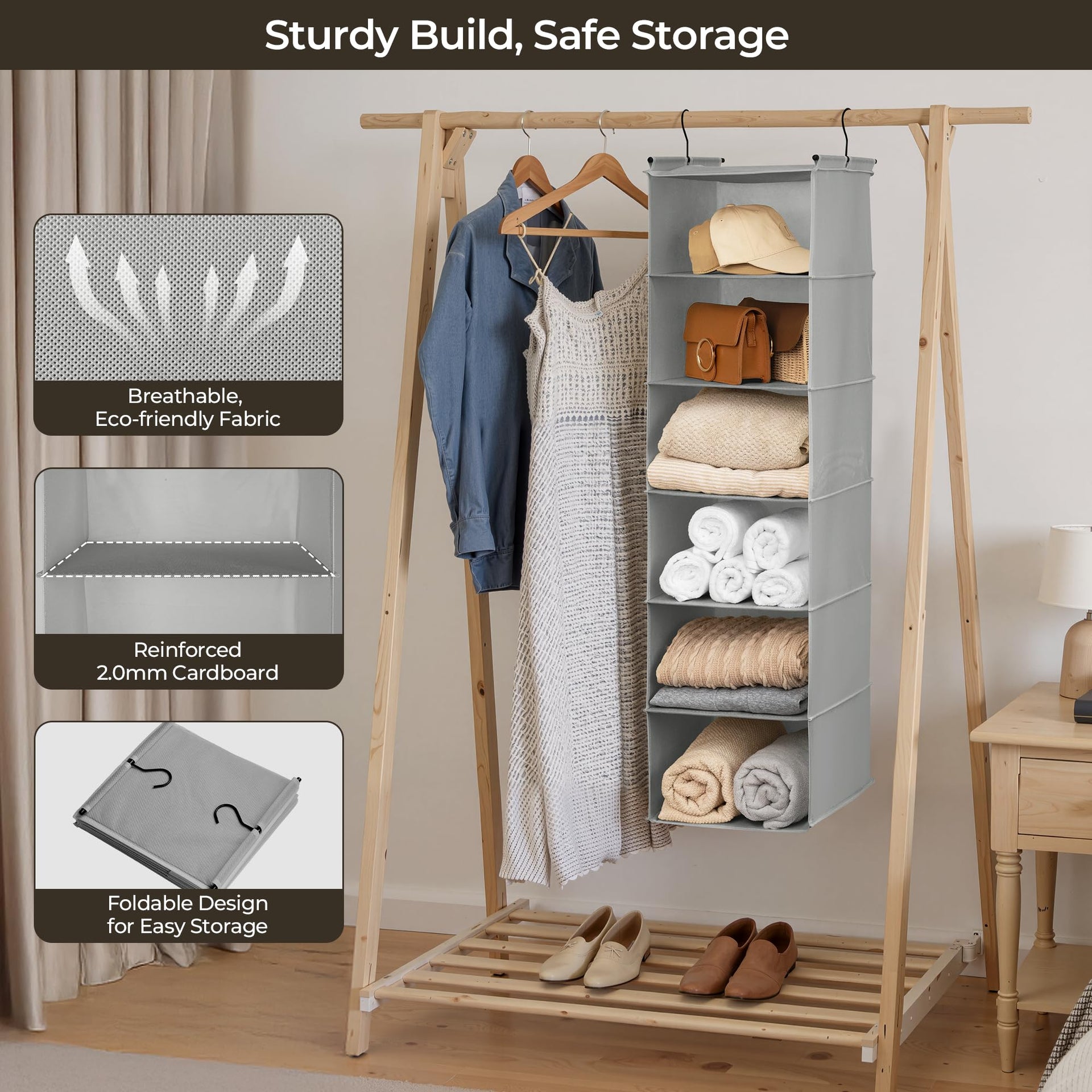 6 Shelf Hanging Closet Organizer