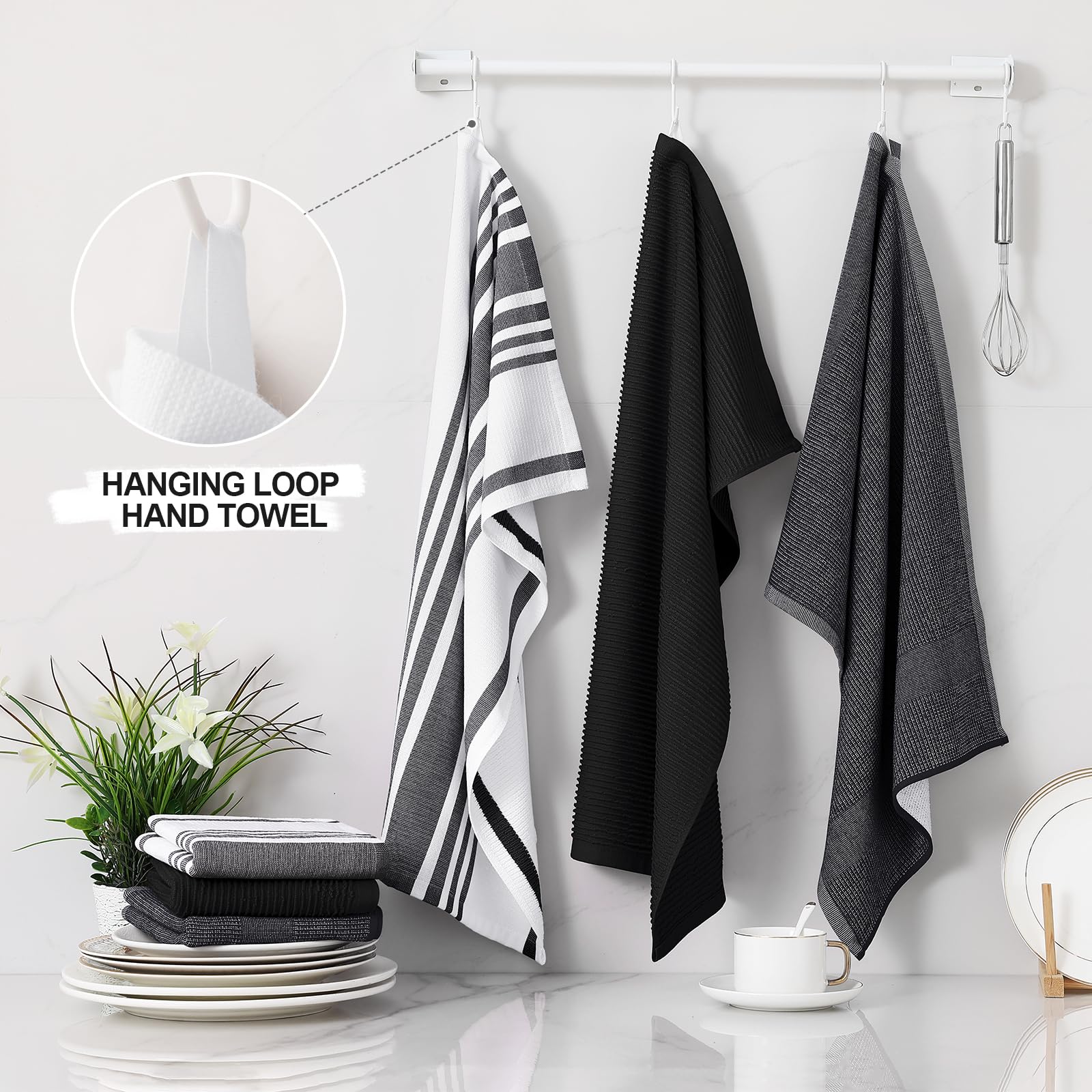 Cotton 380 GSM Premium Kitchen Towels (12 Count)