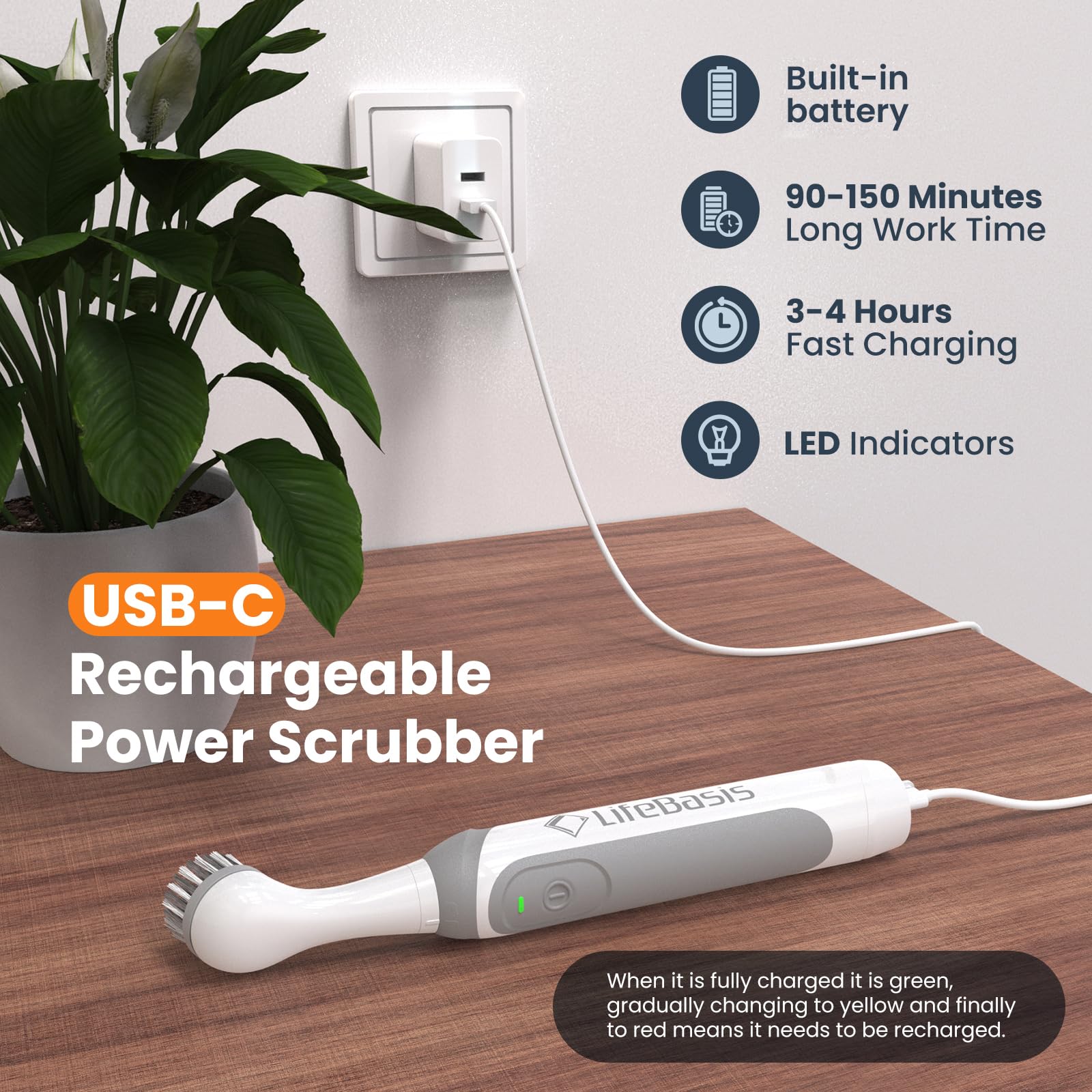Cordless Rechargeable Power Scrubber Brush