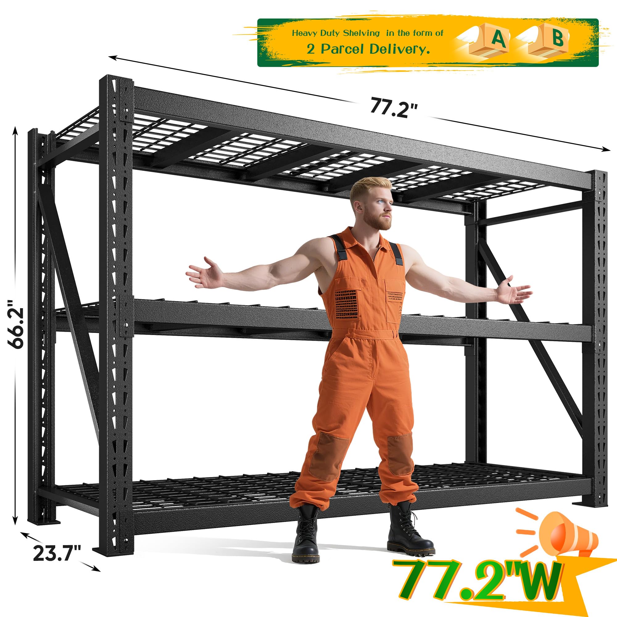 77" W Garage Shelving Heavy Duty (3 Count)