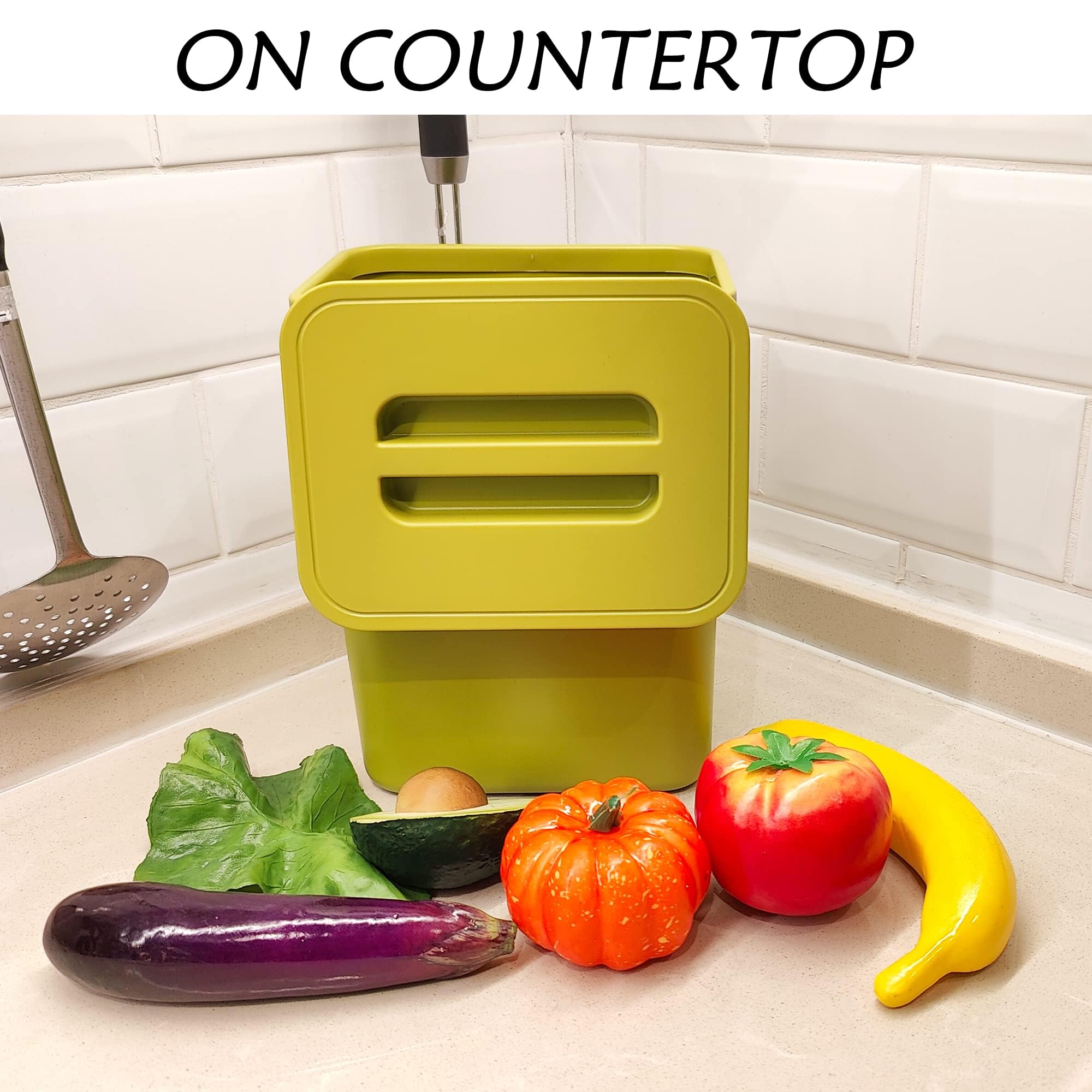 Small Cabinet Door Trash Can with Lid