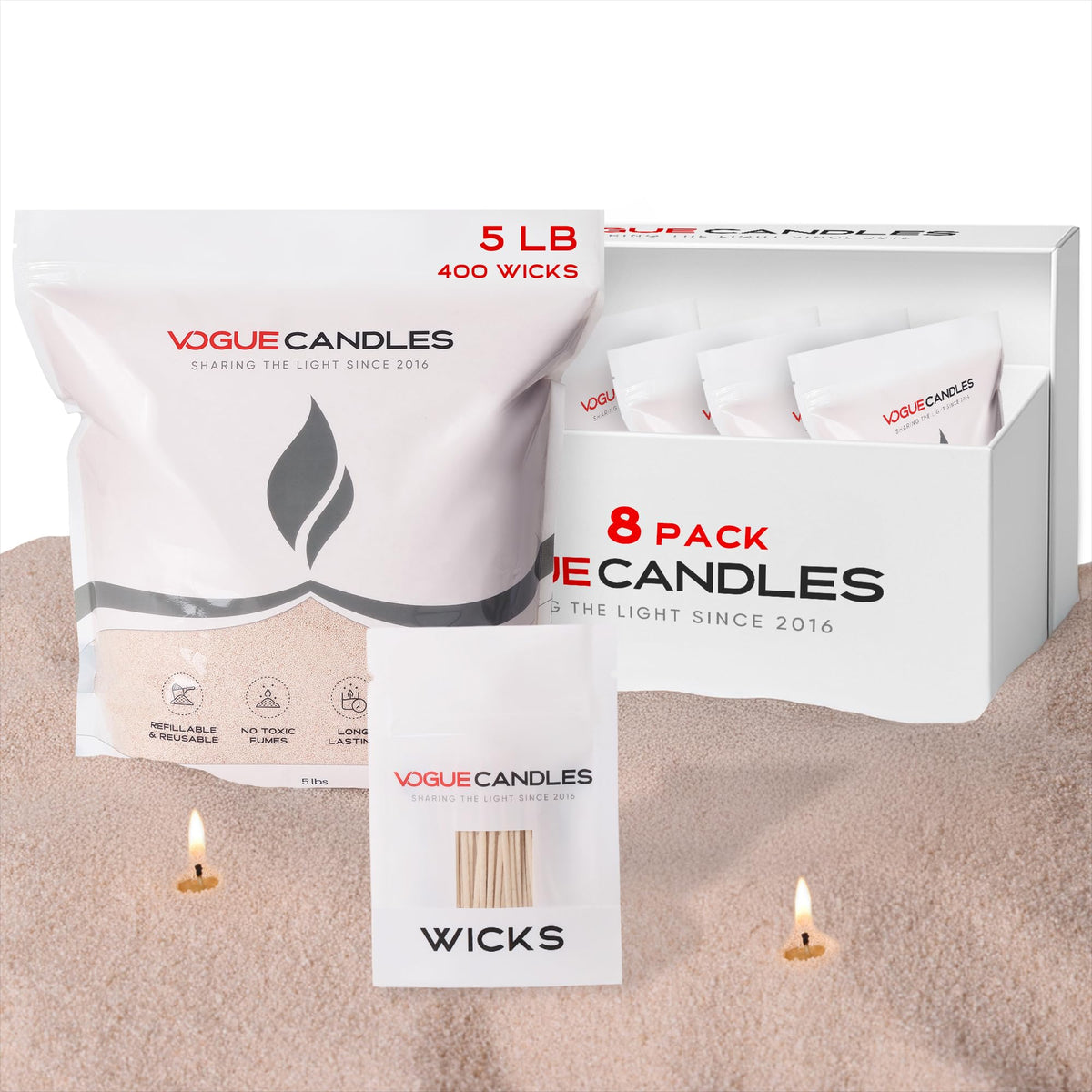 Vogue Candles Nude Pearled Candle Sand Wax Kit (640 Ounce)