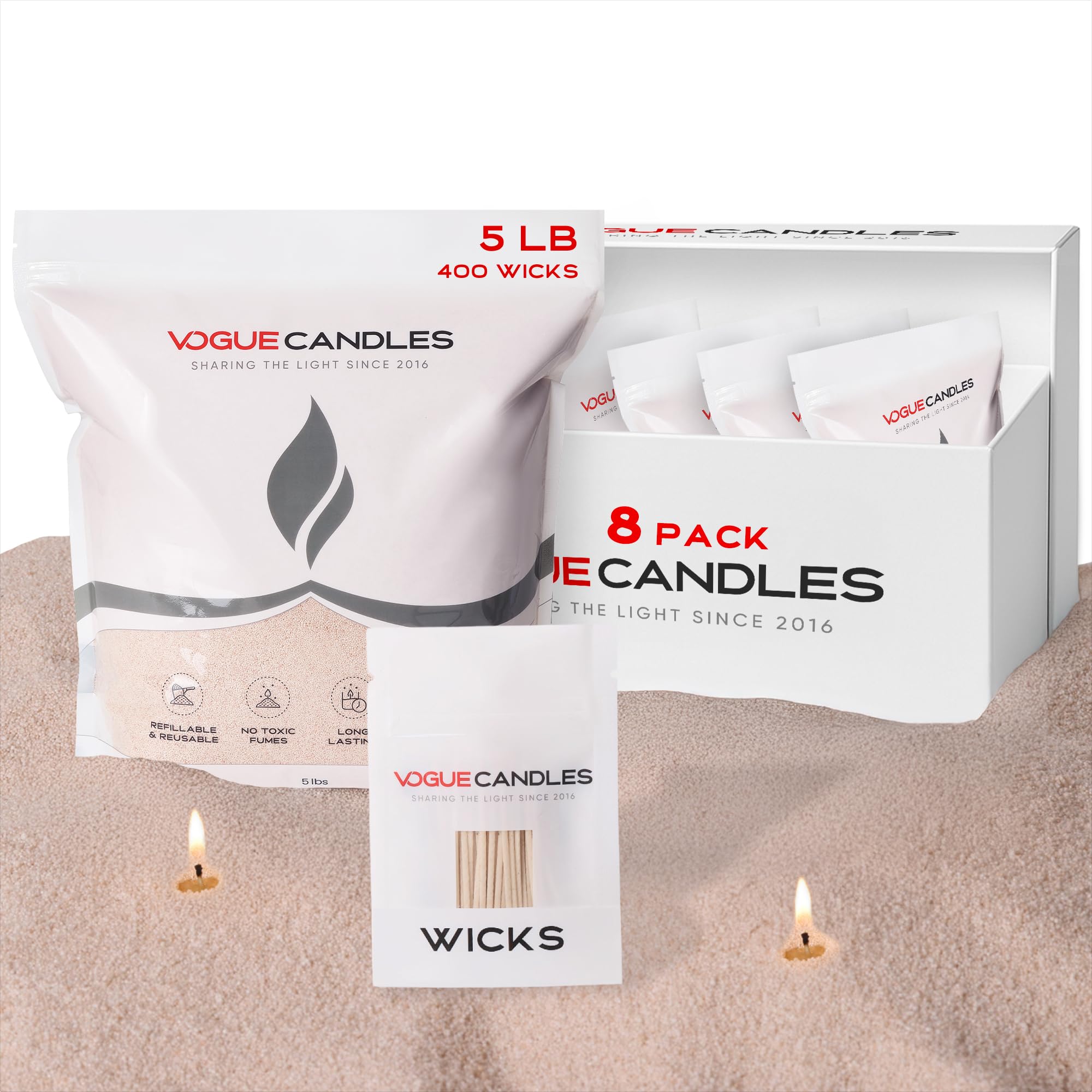 Vogue Candles Nude Pearled Candle Sand Wax Kit (640 Ounce)