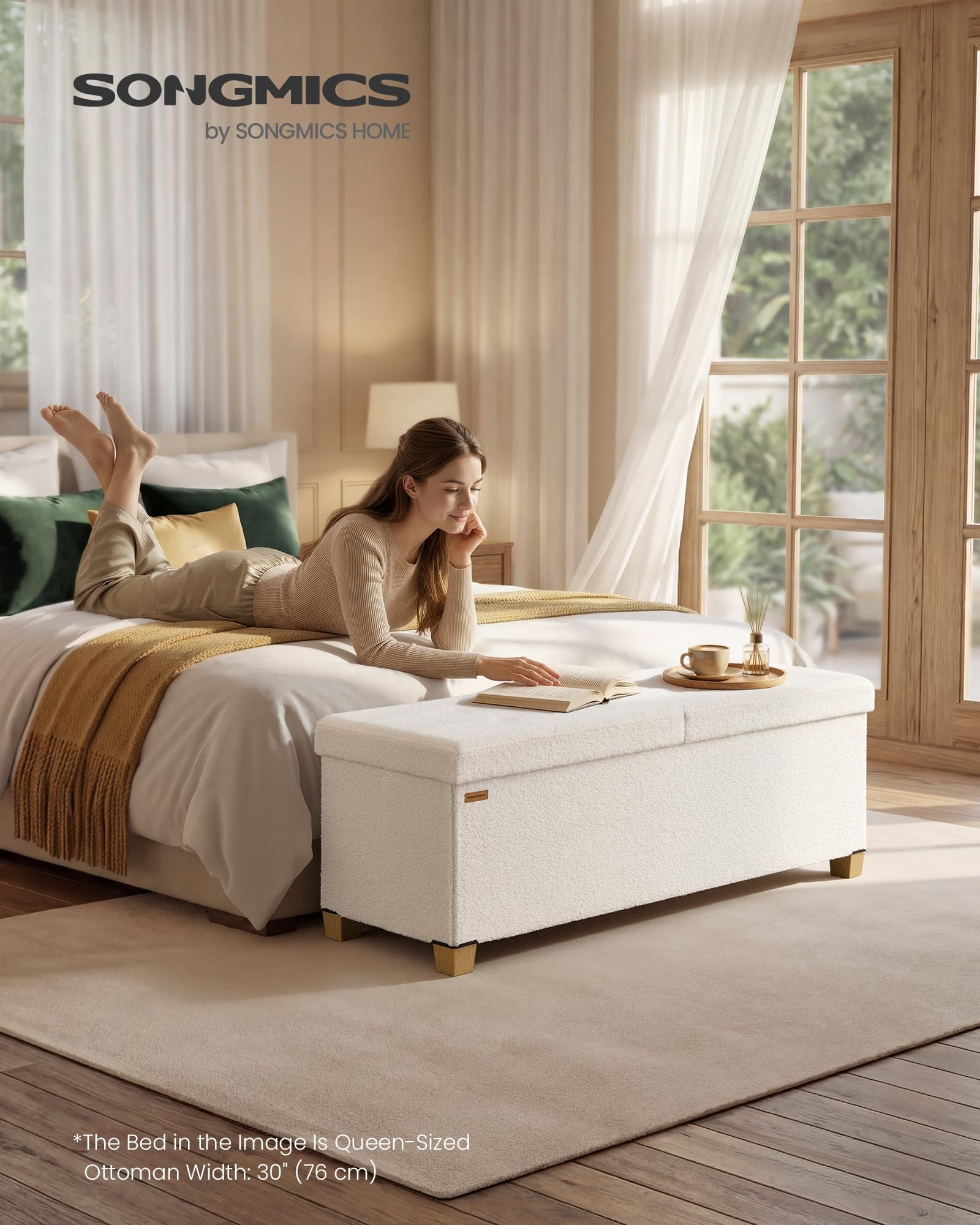 Storage Ottoman Bench with Legs