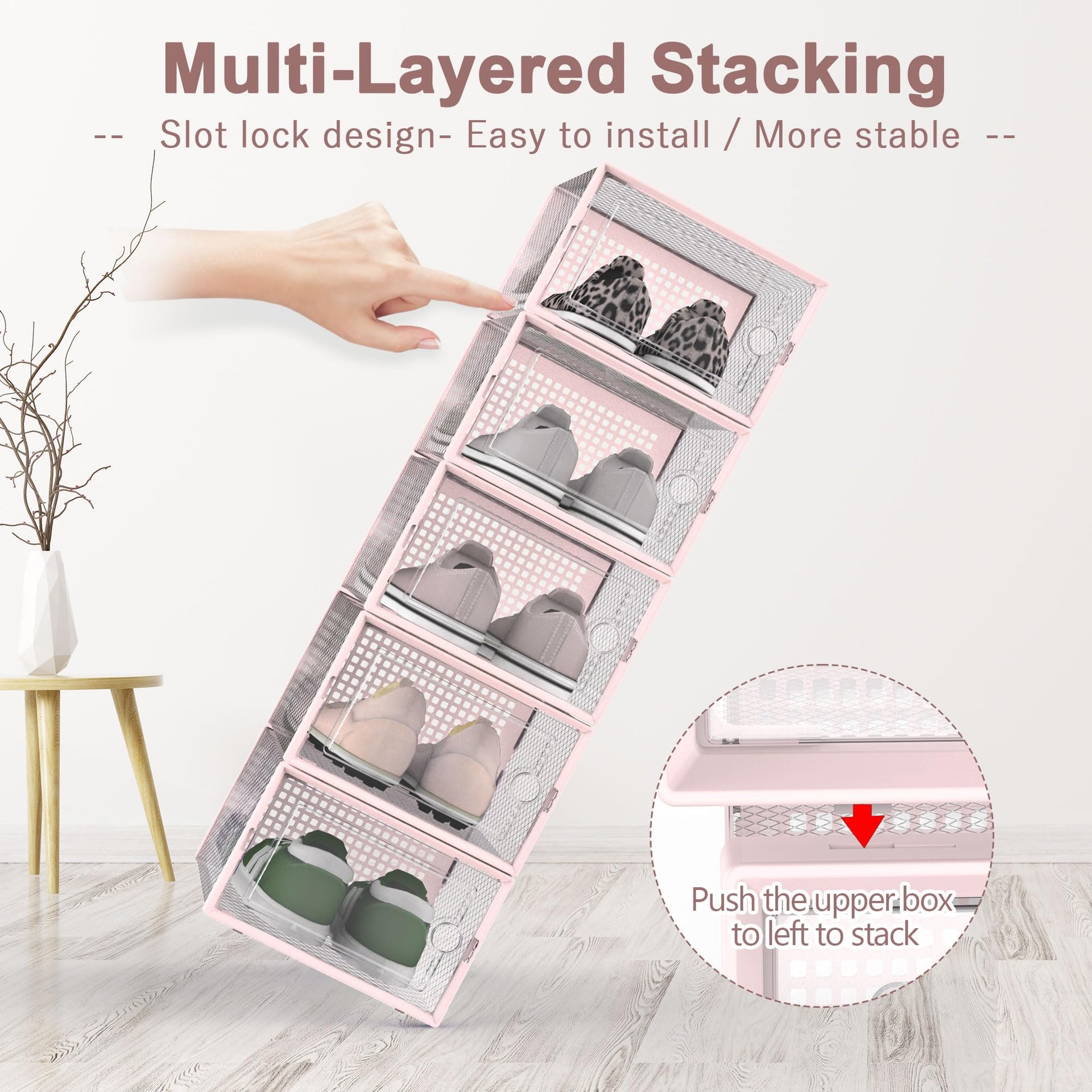 Shoe Organizers Storage Boxes for Closet (12 Count)