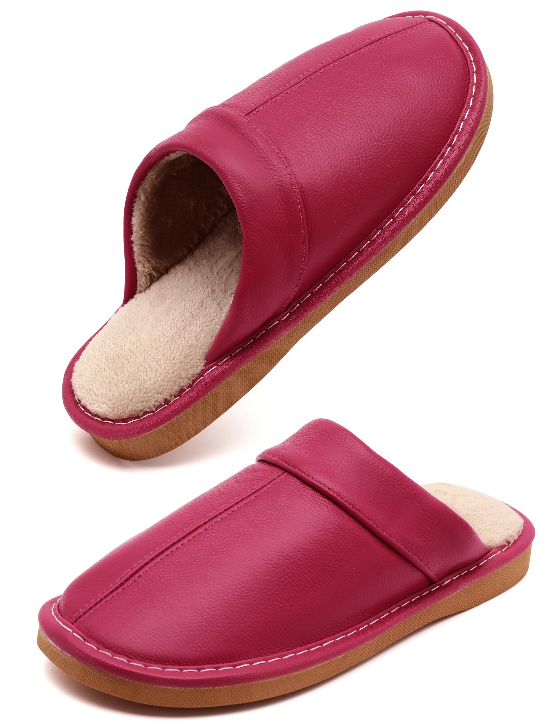 Genuine Leather Slippers for Women Men