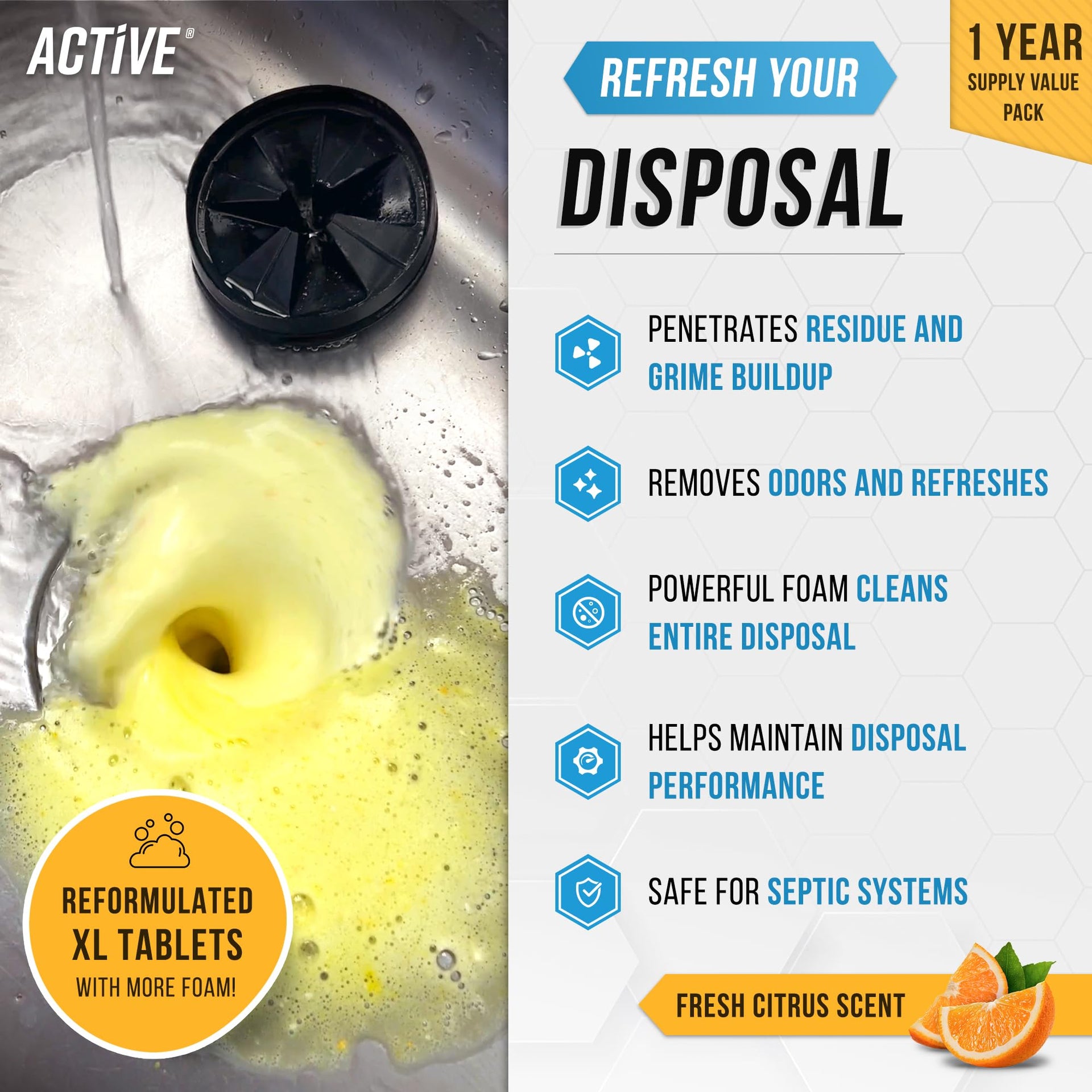 Garbage Disposal Cleaner Deodorizer Tablets (24 Count)