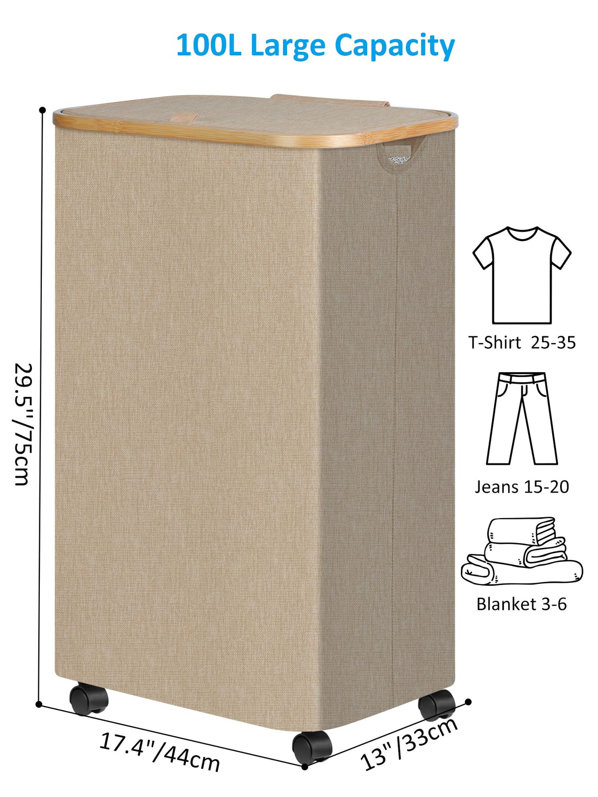 Laundry Basket with Wheels