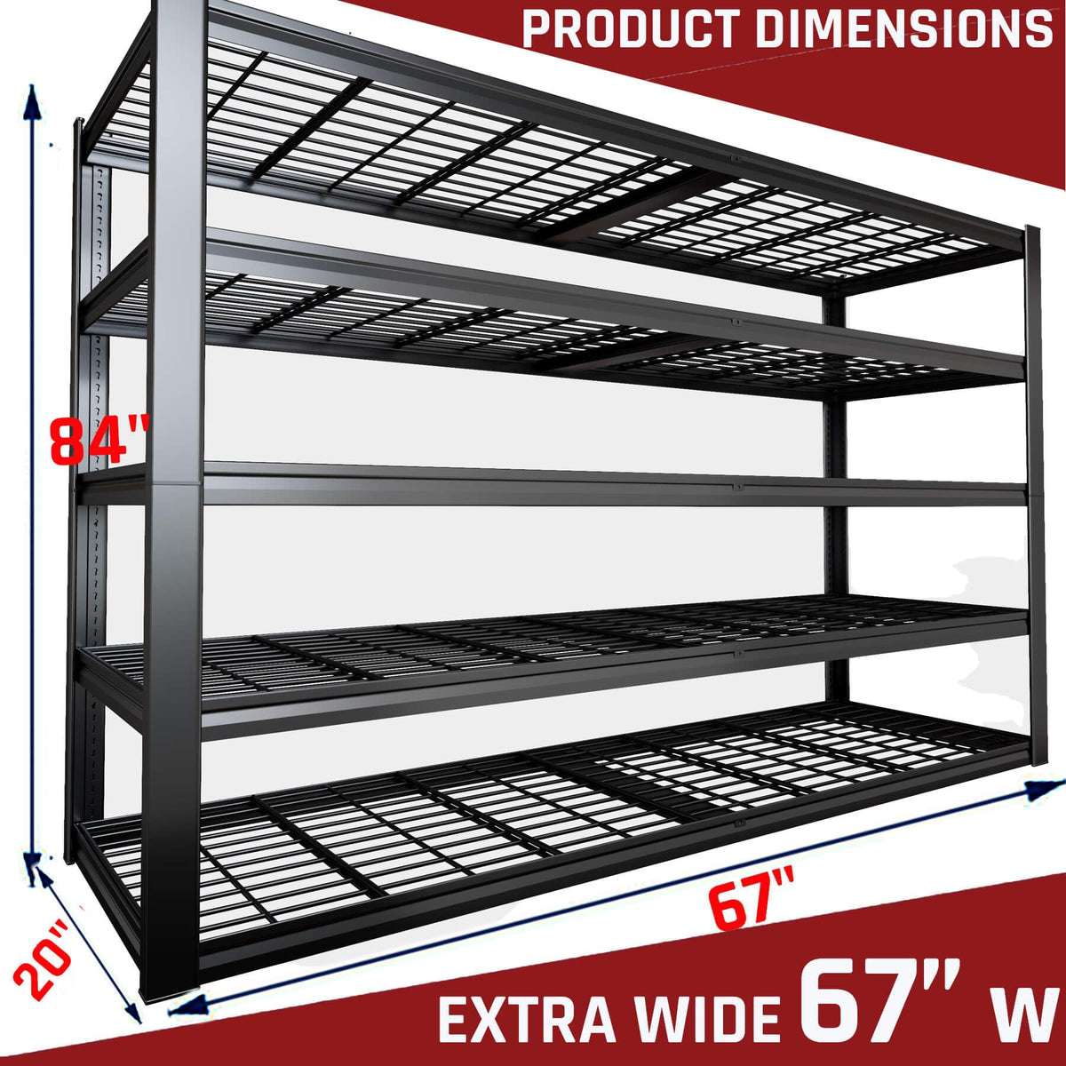 68" W Garage Shelving Heavy Duty (2 Count)