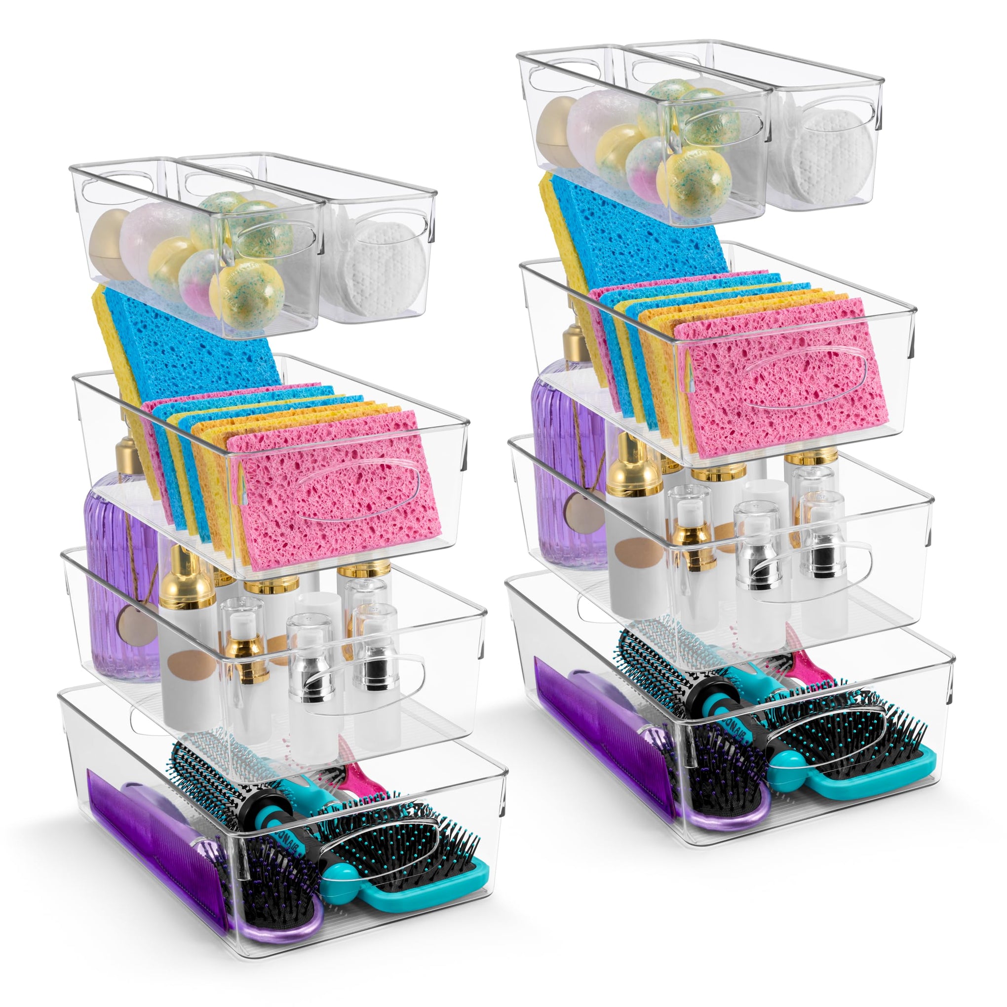 Clear Plastic Storage Bins for Organizing (10 Count)
