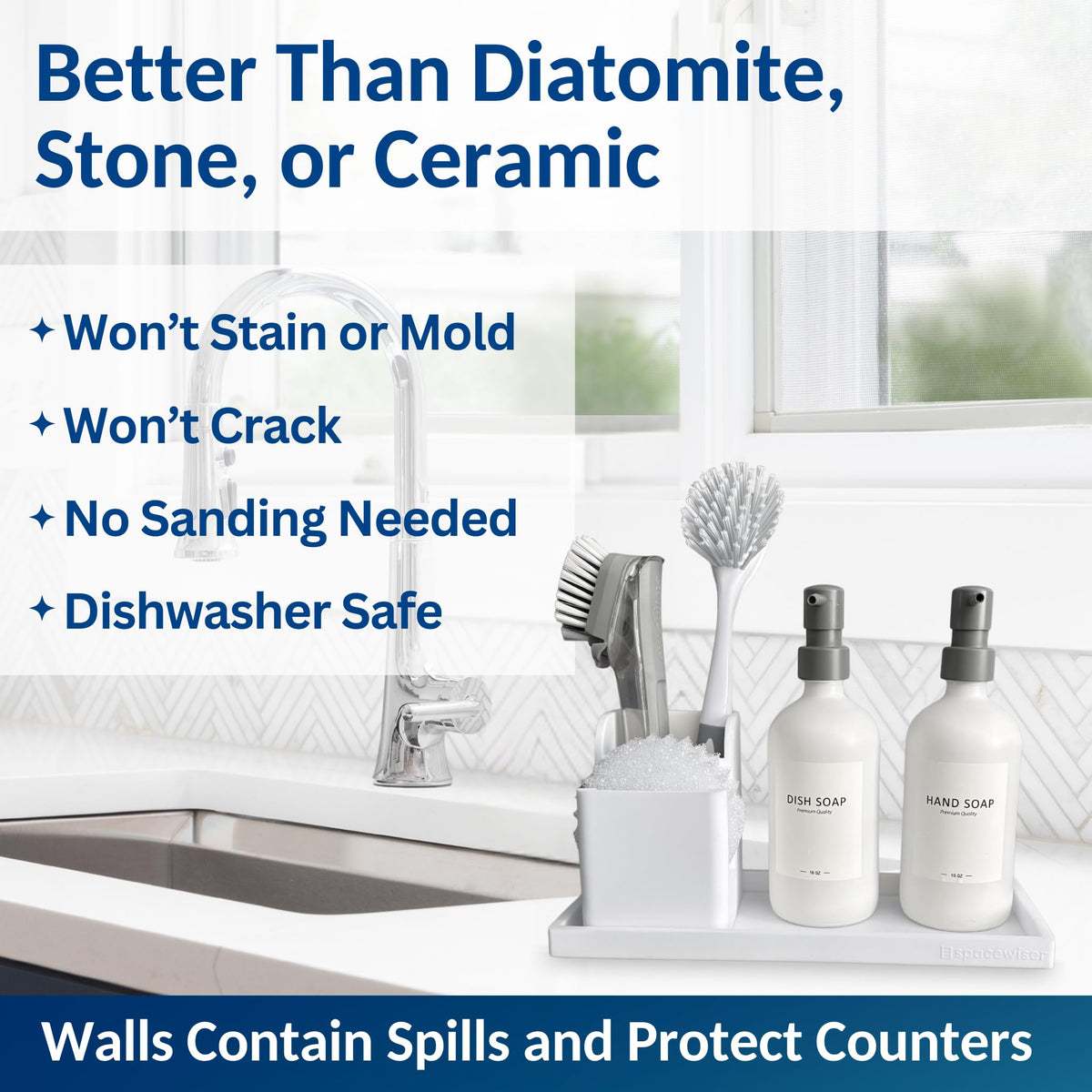 Silicone Countertop & Vanity Bathroom Tray