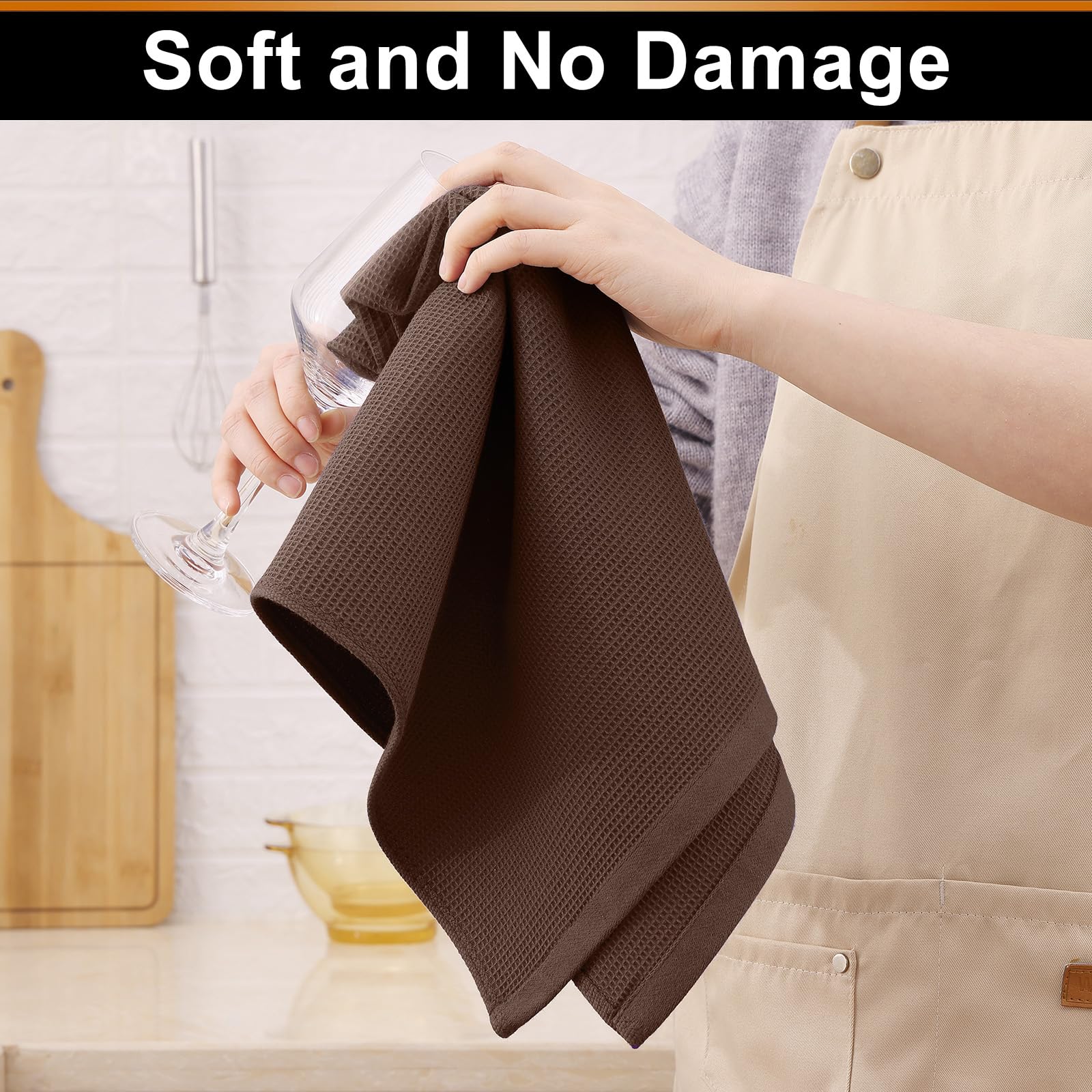 100% Cotton Kitchen Towels and Dishcloths Set (8 Count)