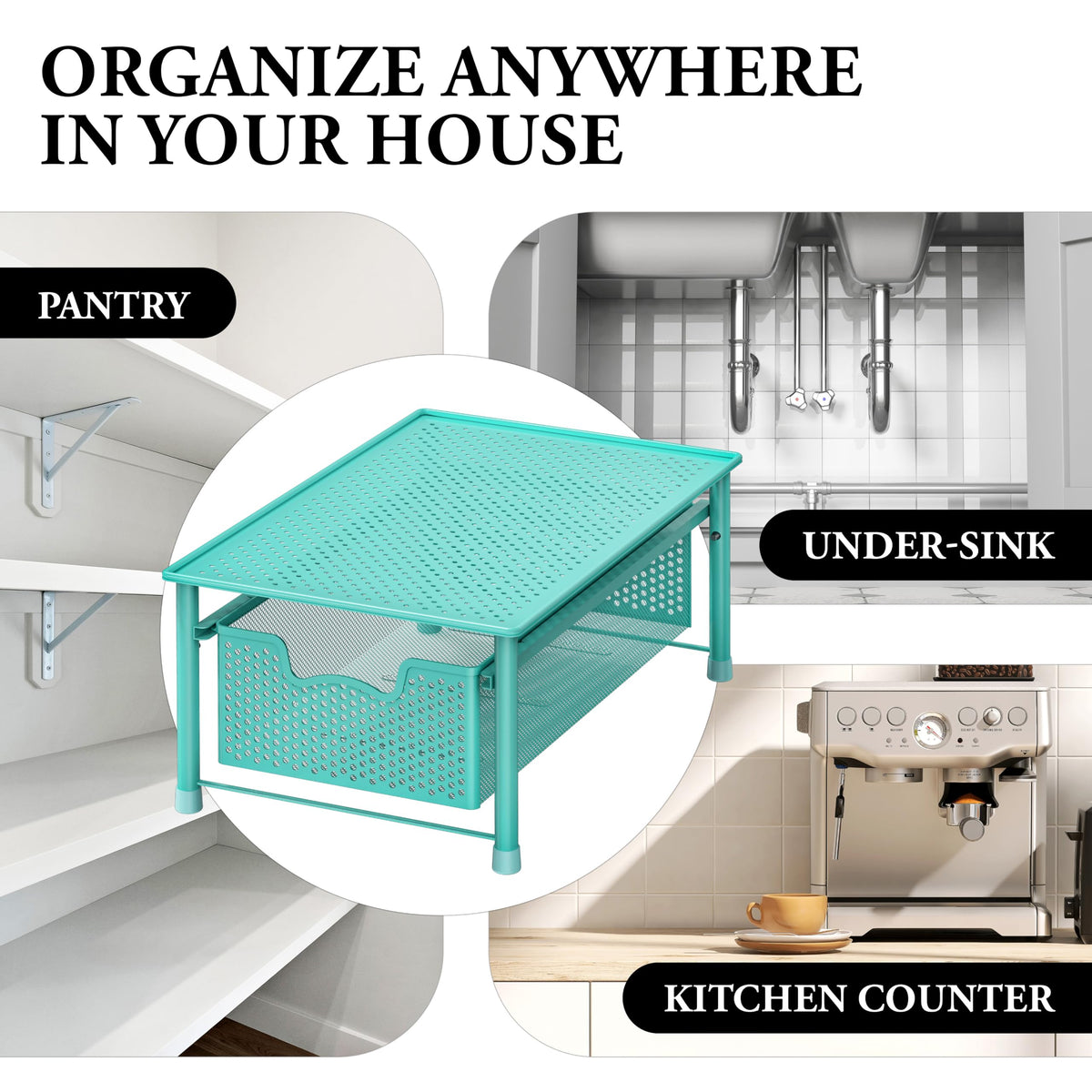 Stackable Cabinet Basket Drawer Organizer