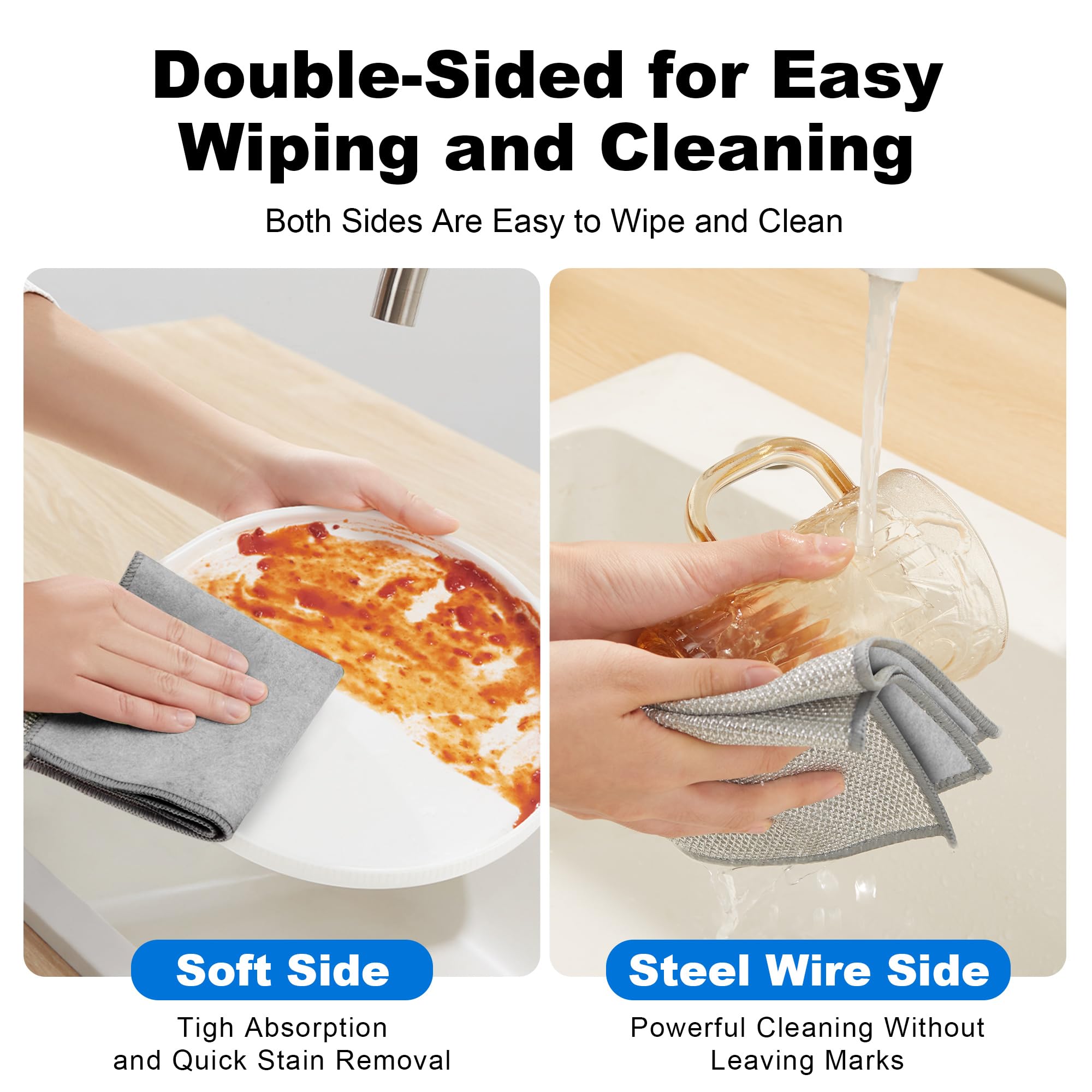 Dual Sided Silver Microfiber Cleaning Cloth (3 Count)