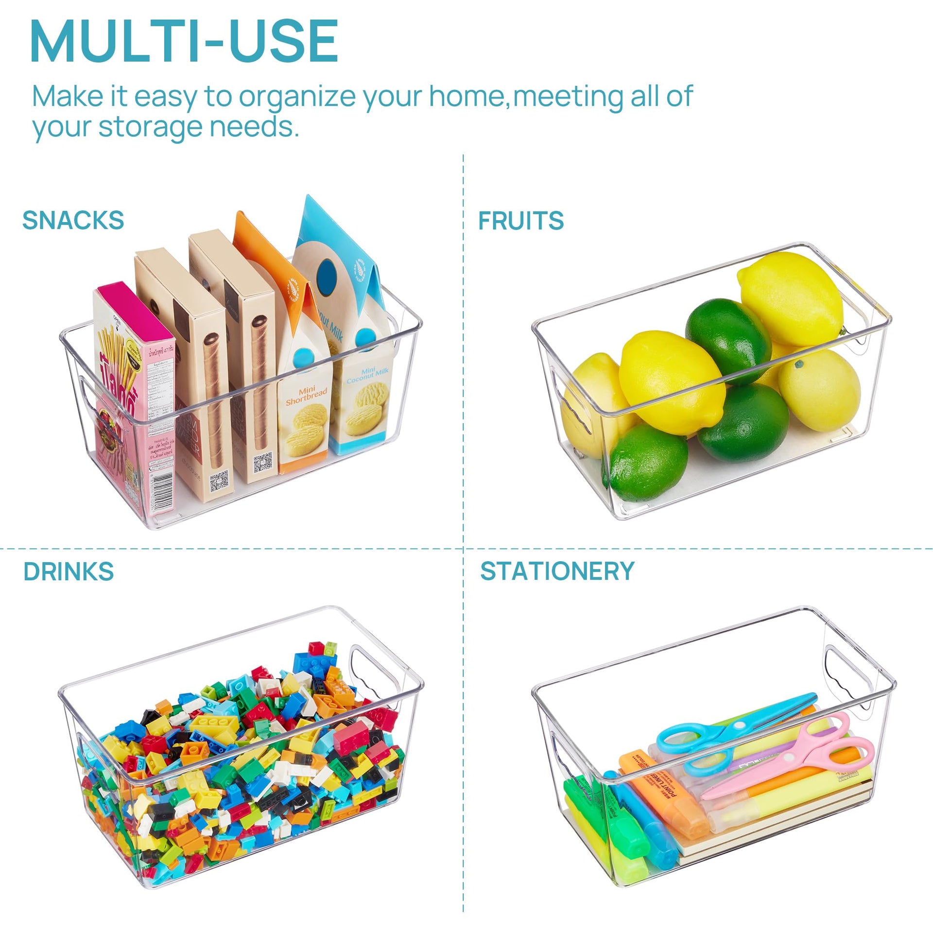6 Pack Clear Storage Bins (6 Count)