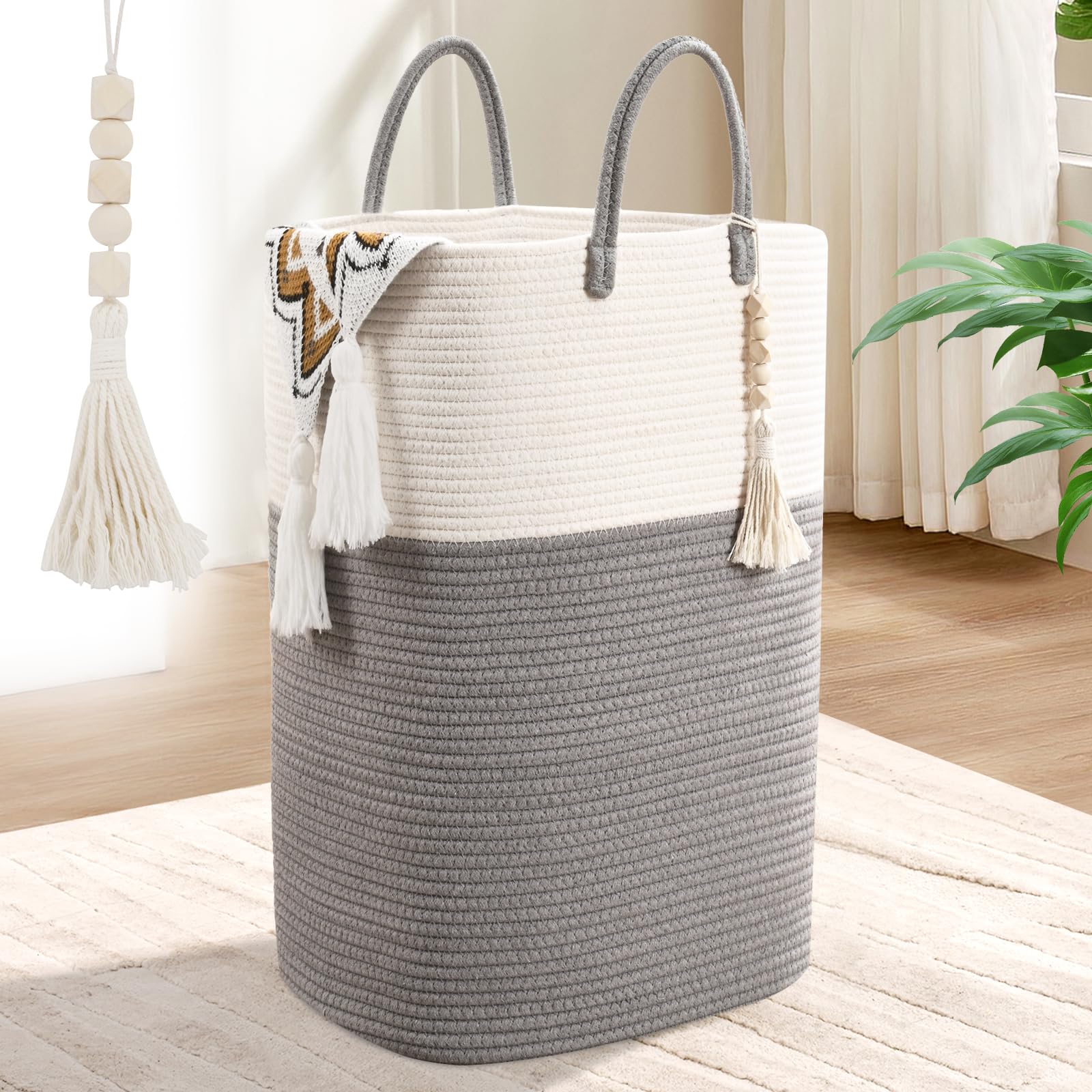 Woven Laundry Basket for Clothes (63.36 Ounce)