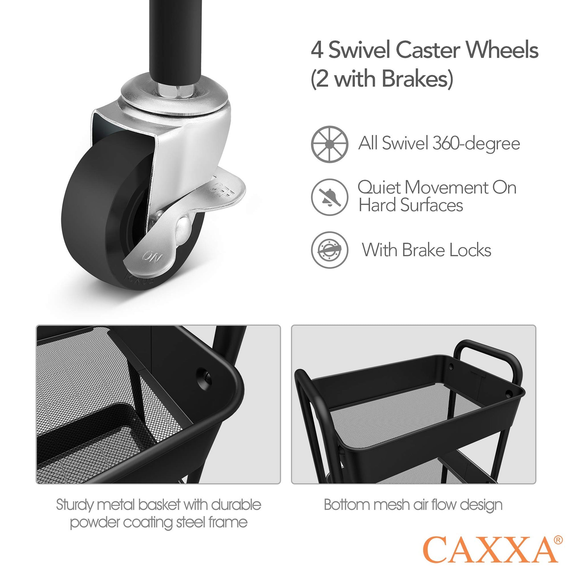 3 Tier Rolling Metal Storage Organizer