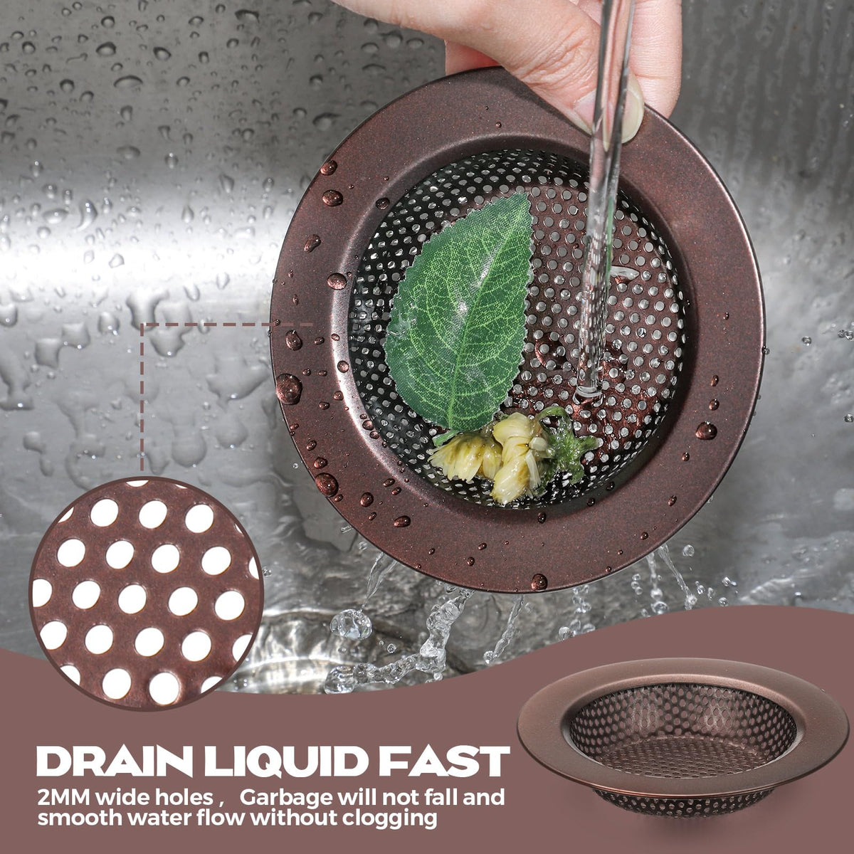 2 Pcs Kitchen Sink Drain Strainer 4.4 Inch (2 Count)