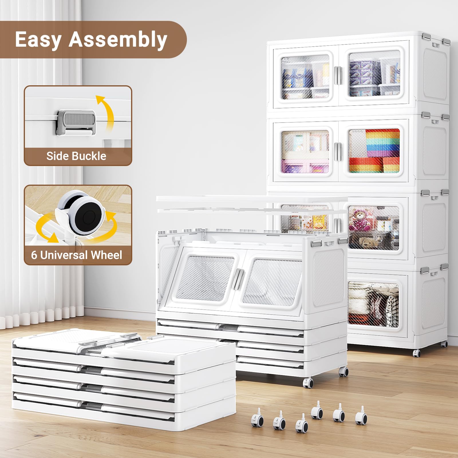 880 Qt Extra Large Stackable Storage Bin with Lids (4 Count)