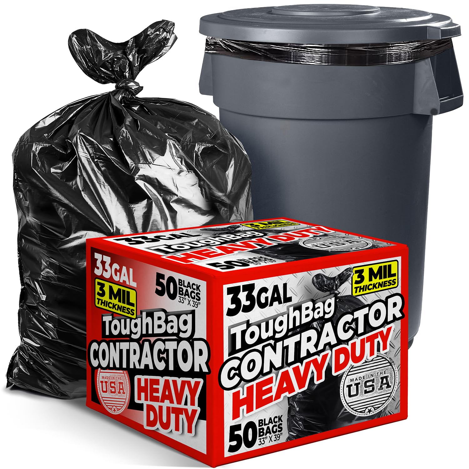 30 33 Gallon Trash Bags Heavy Duty (50 Count)