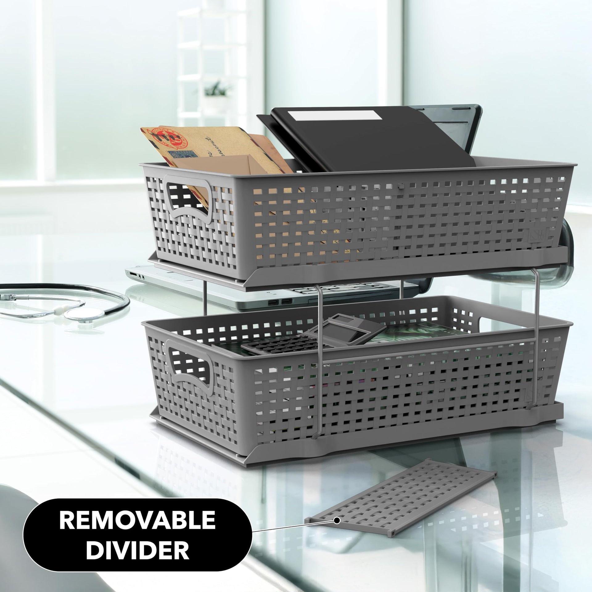 2 Tier Pull Out Sliding Drawer Under Sink Storage