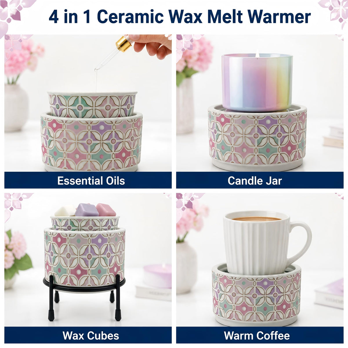 Geometric Ceramic Electric Wax Melt Warmer