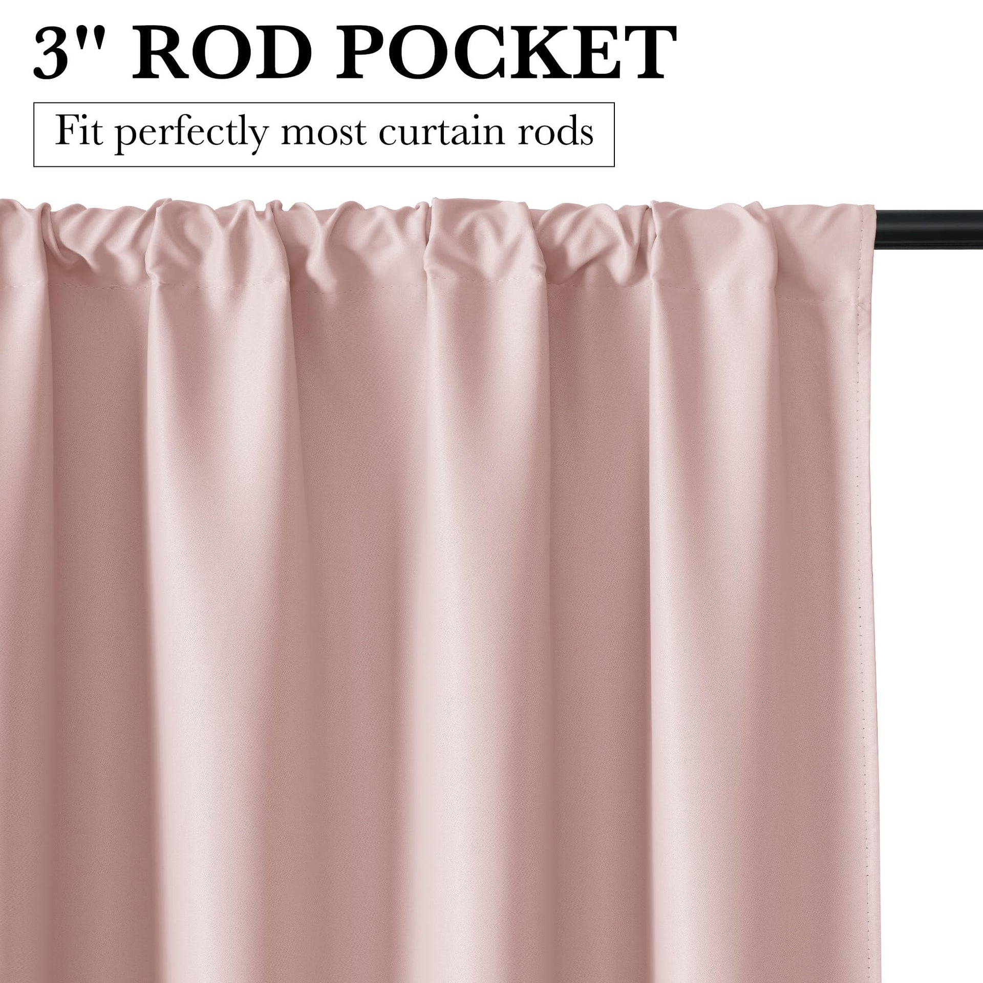 100% Blackout Short Curtains for Small Window (2 Count)