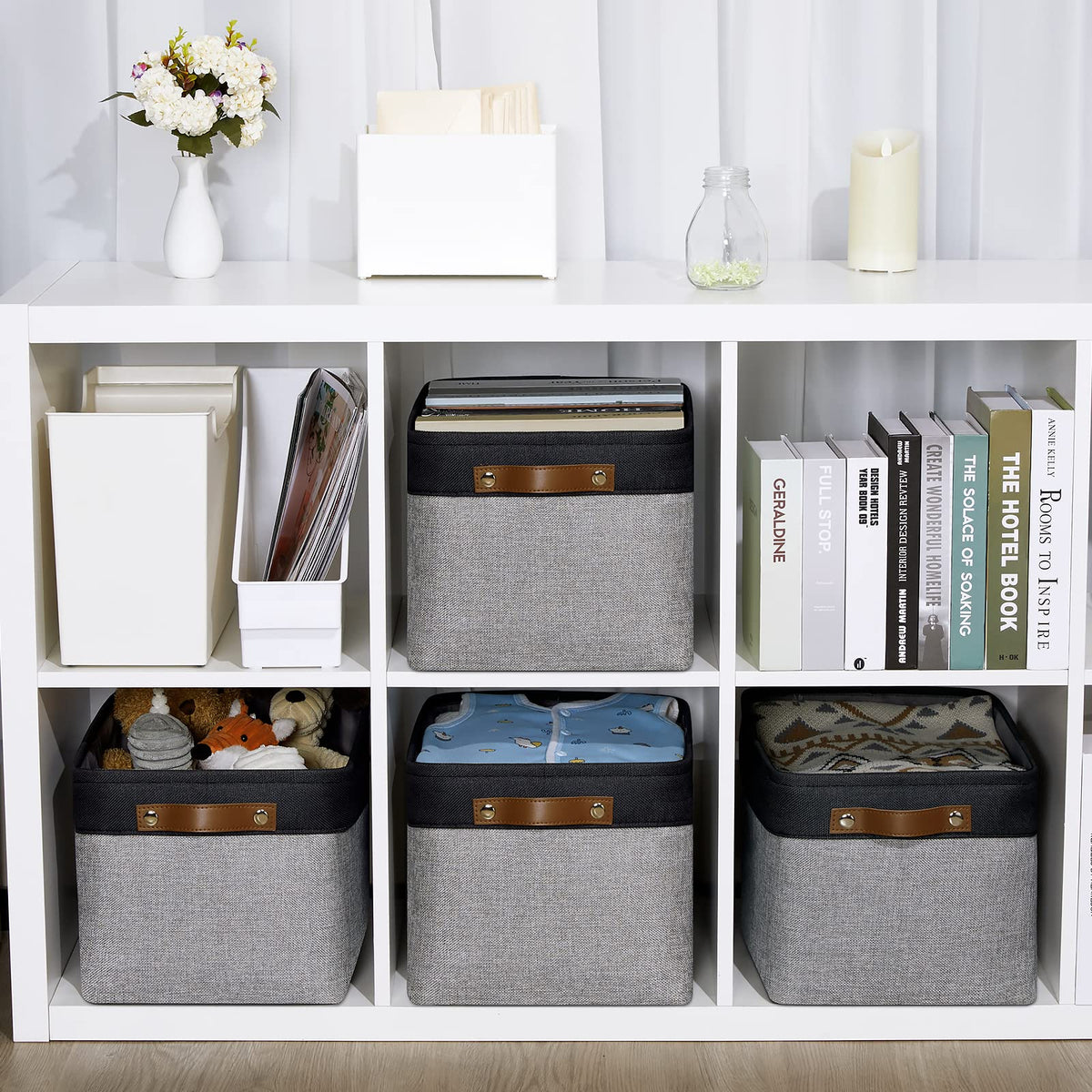 Canvas Storage Bin with Handles (4 Count)