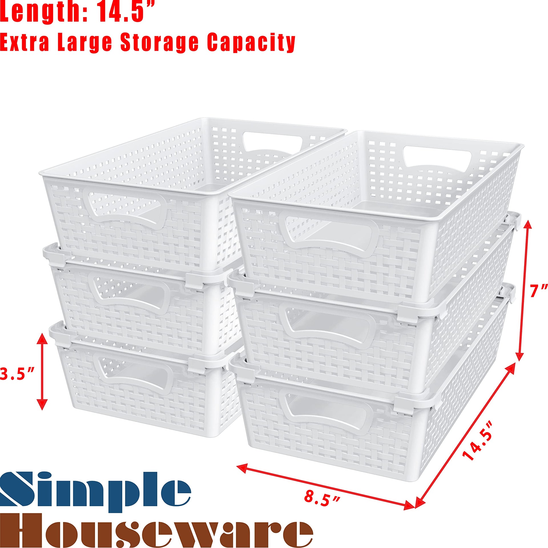 Stackable Plastic Woven Basket Organizer (28 Count)