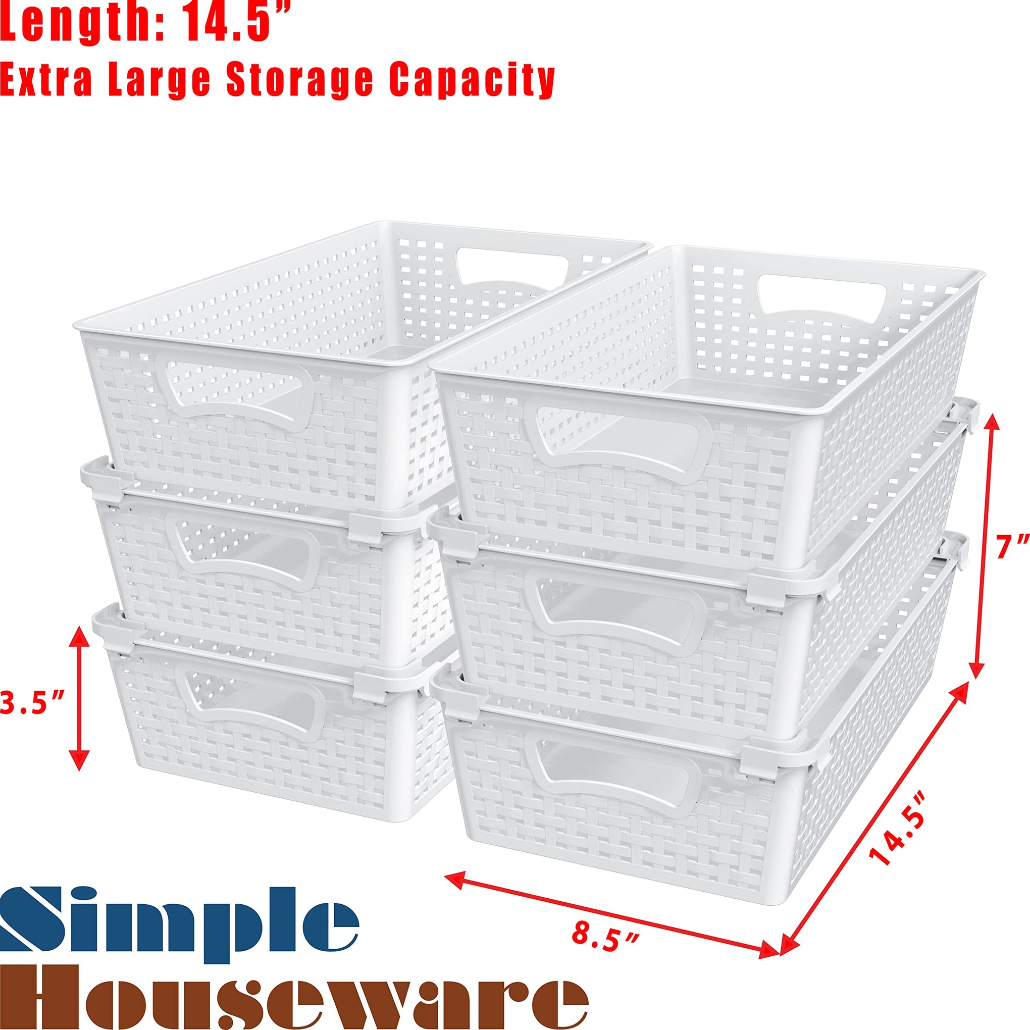 Stackable Plastic Woven Basket Organizer (28 Count)