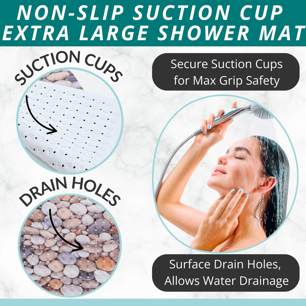 Extra Large Square Non Slip Shower Mat