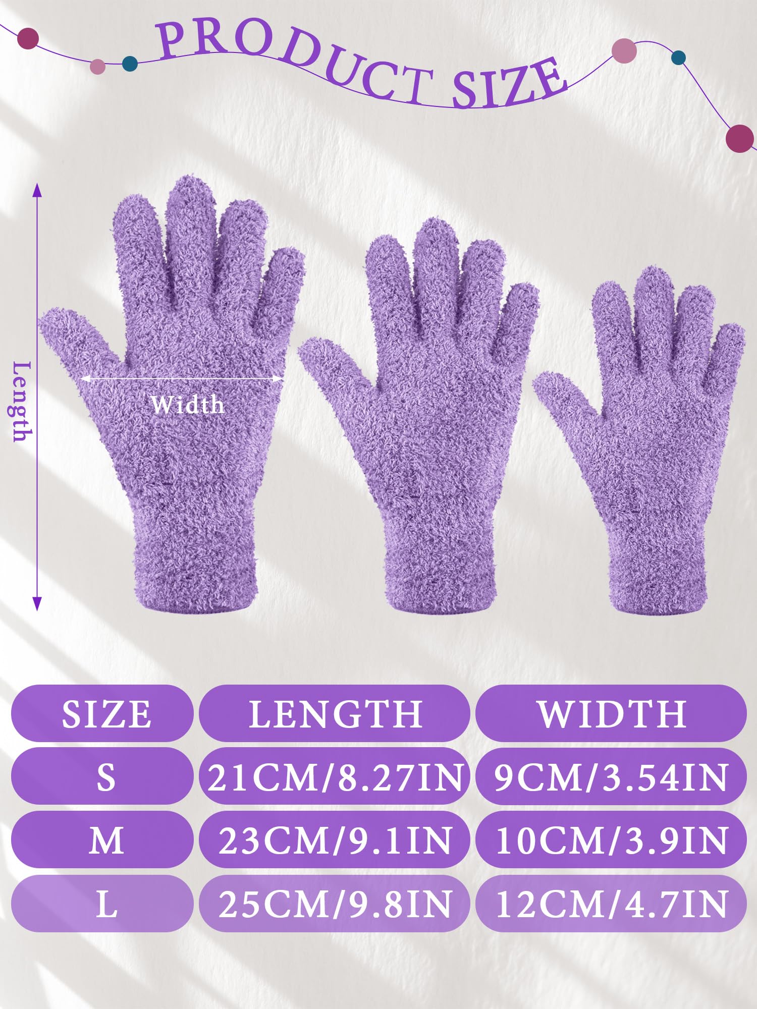 3 Pairs Microfiber Dusting Gloves for Plants Leaf
