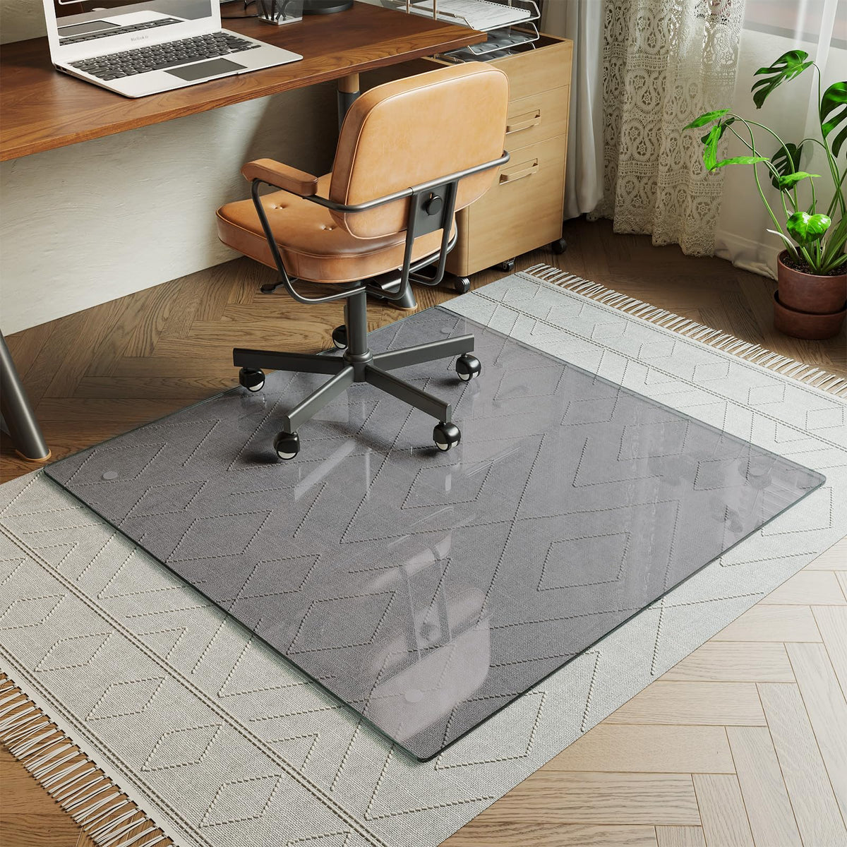 46" x 46" Office Chair Mat for Hardwood Floors & Carpets