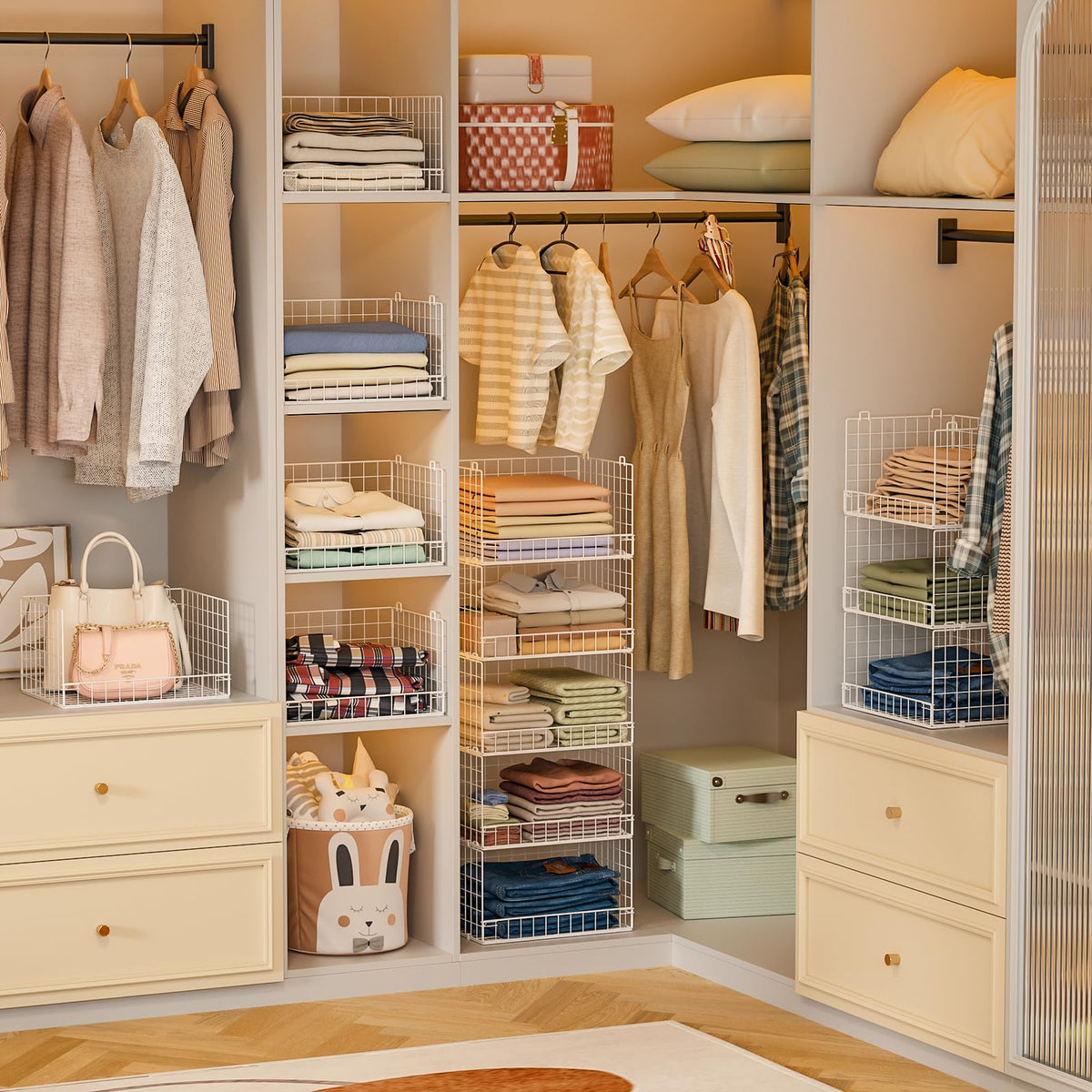 5 Tier Stackable Closet Organizers and Storage Basket