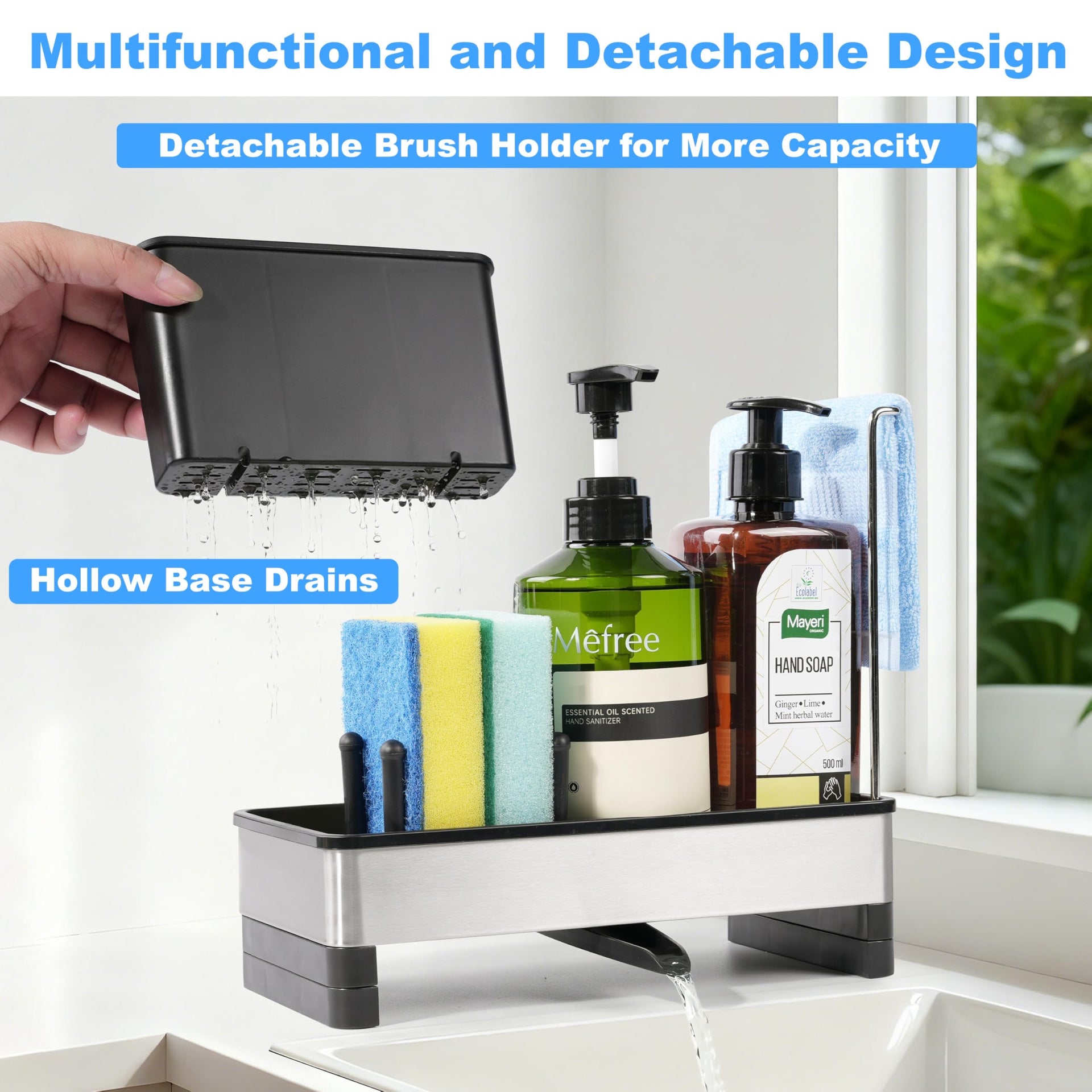 Sponge Holder for Kitchen Sink Caddy Organizer