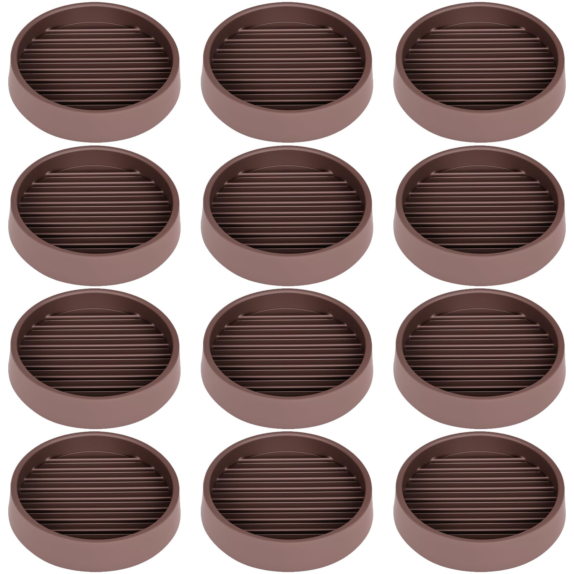 2.5X2.5 Round Rubber Caster Cups (12 Count)