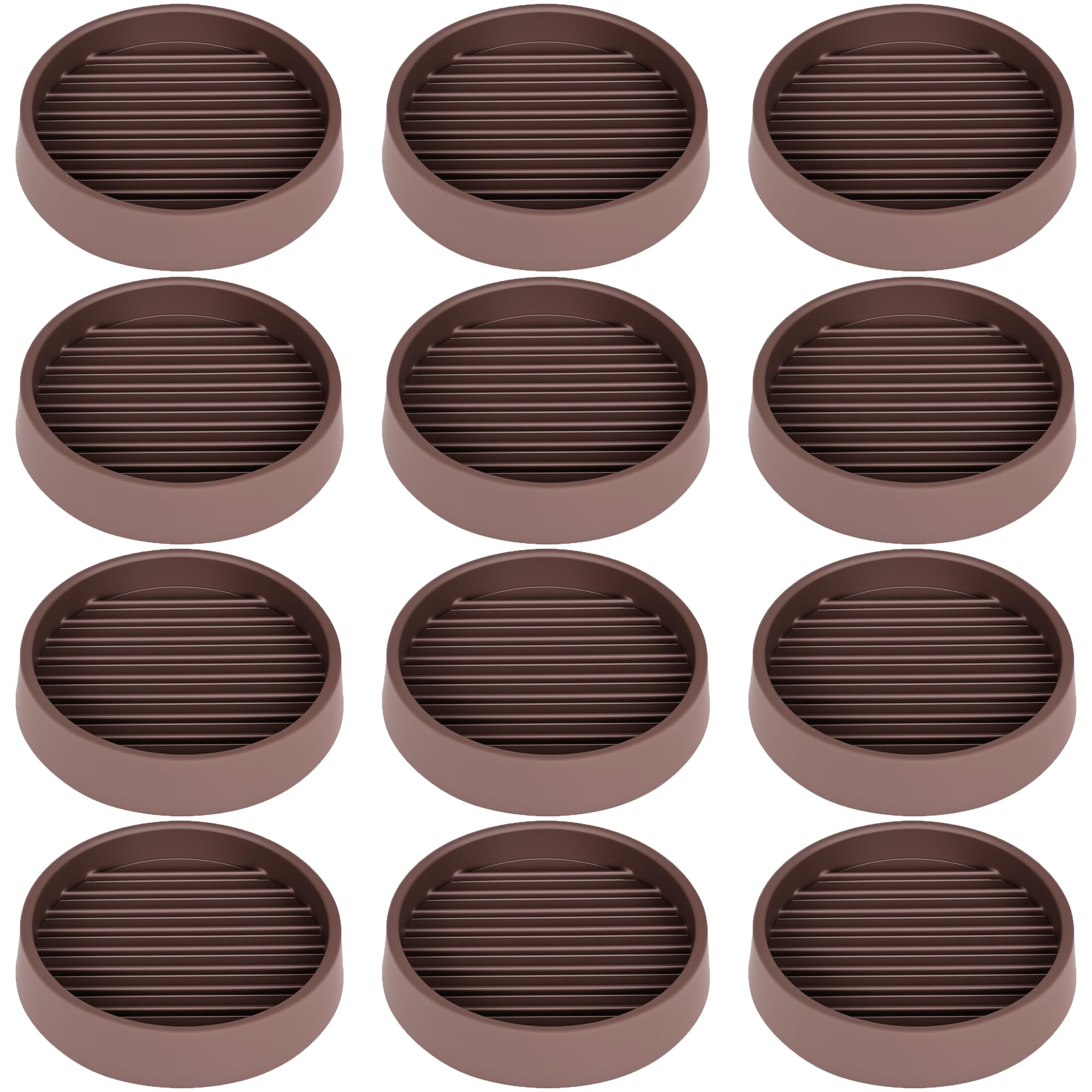 2.5X2.5 Round Rubber Caster Cups (12 Count)