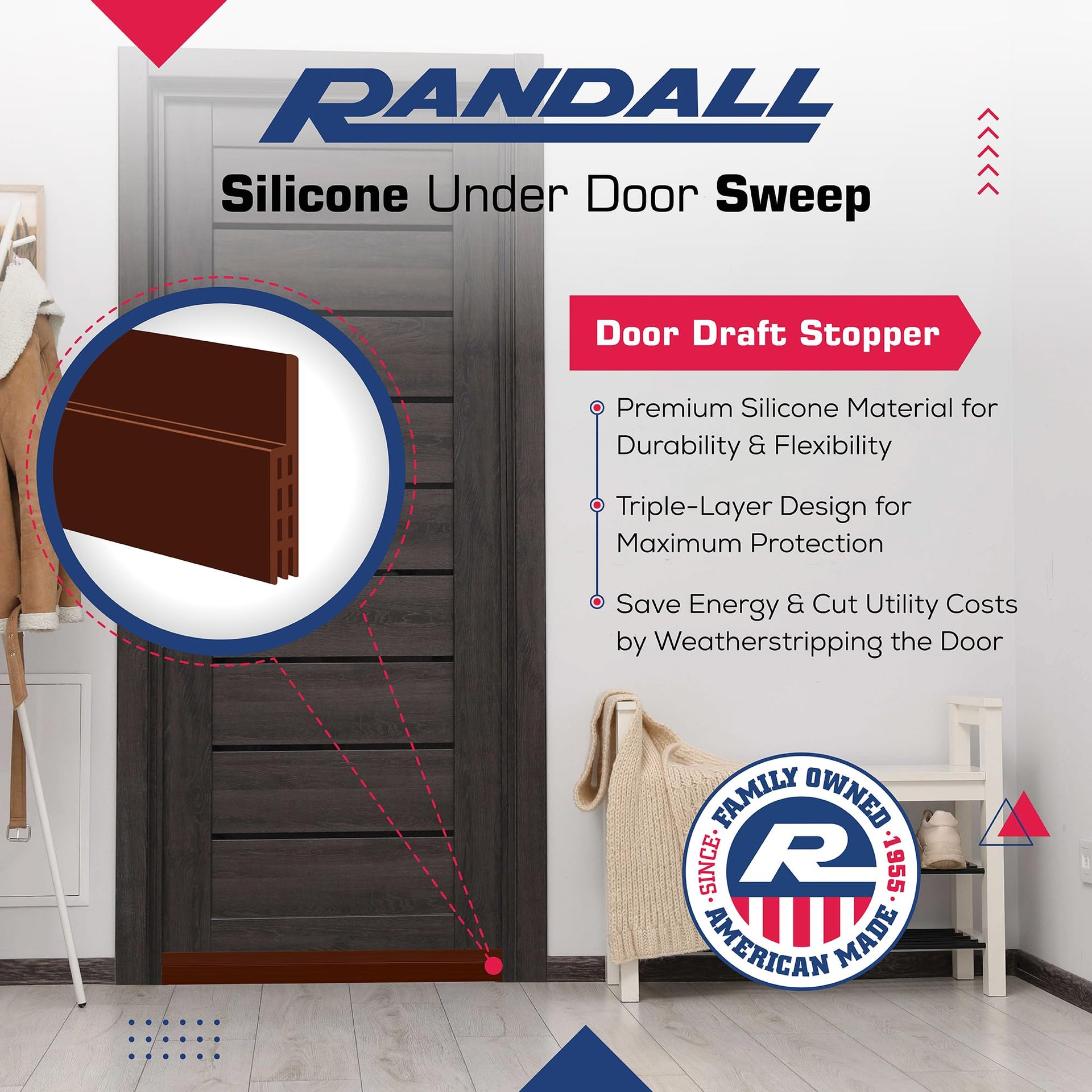 Adhesive Backed Door Draft Stopper