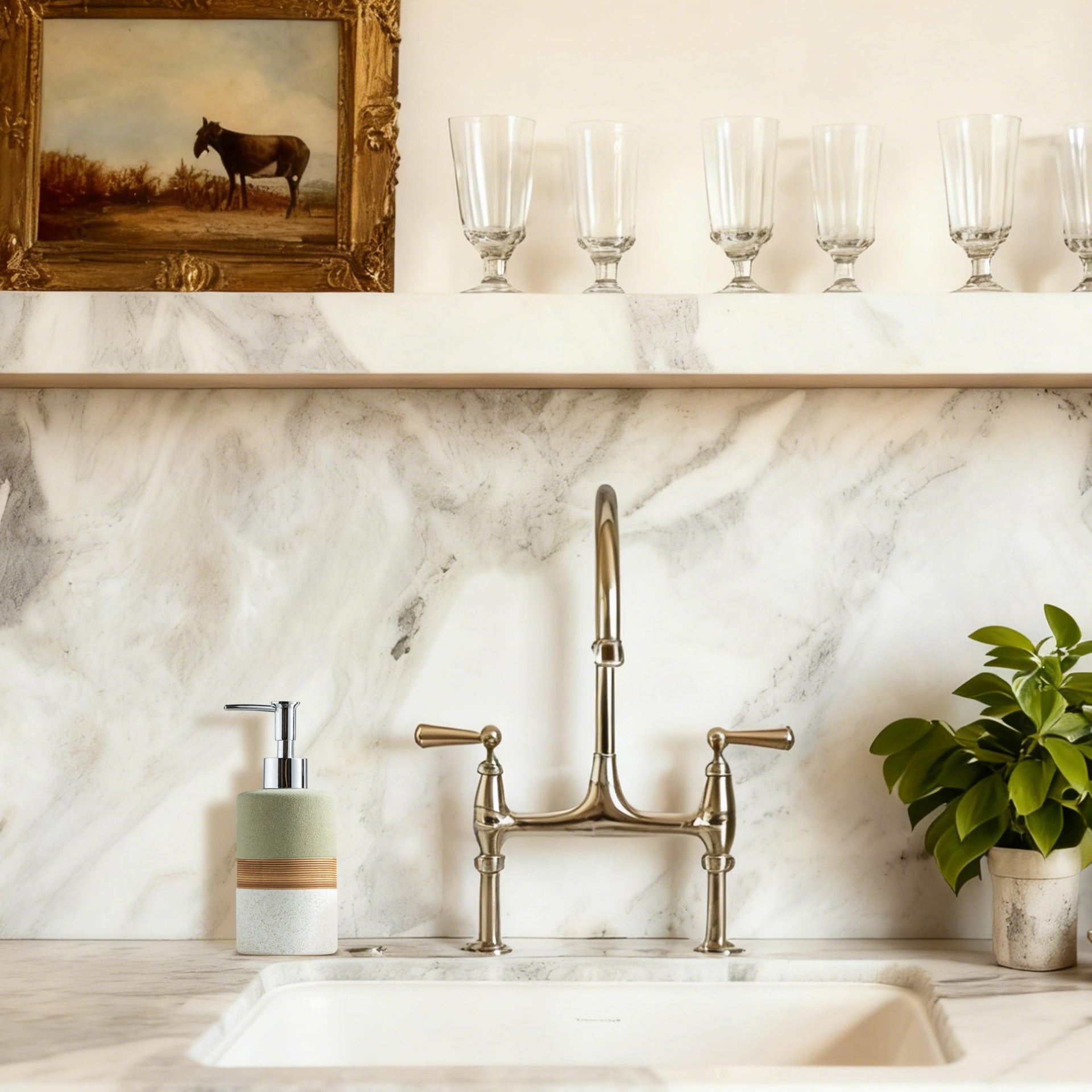 Ceramic Dish Soap Dispenser for Bathroom Shower Hand Soap Dispenser