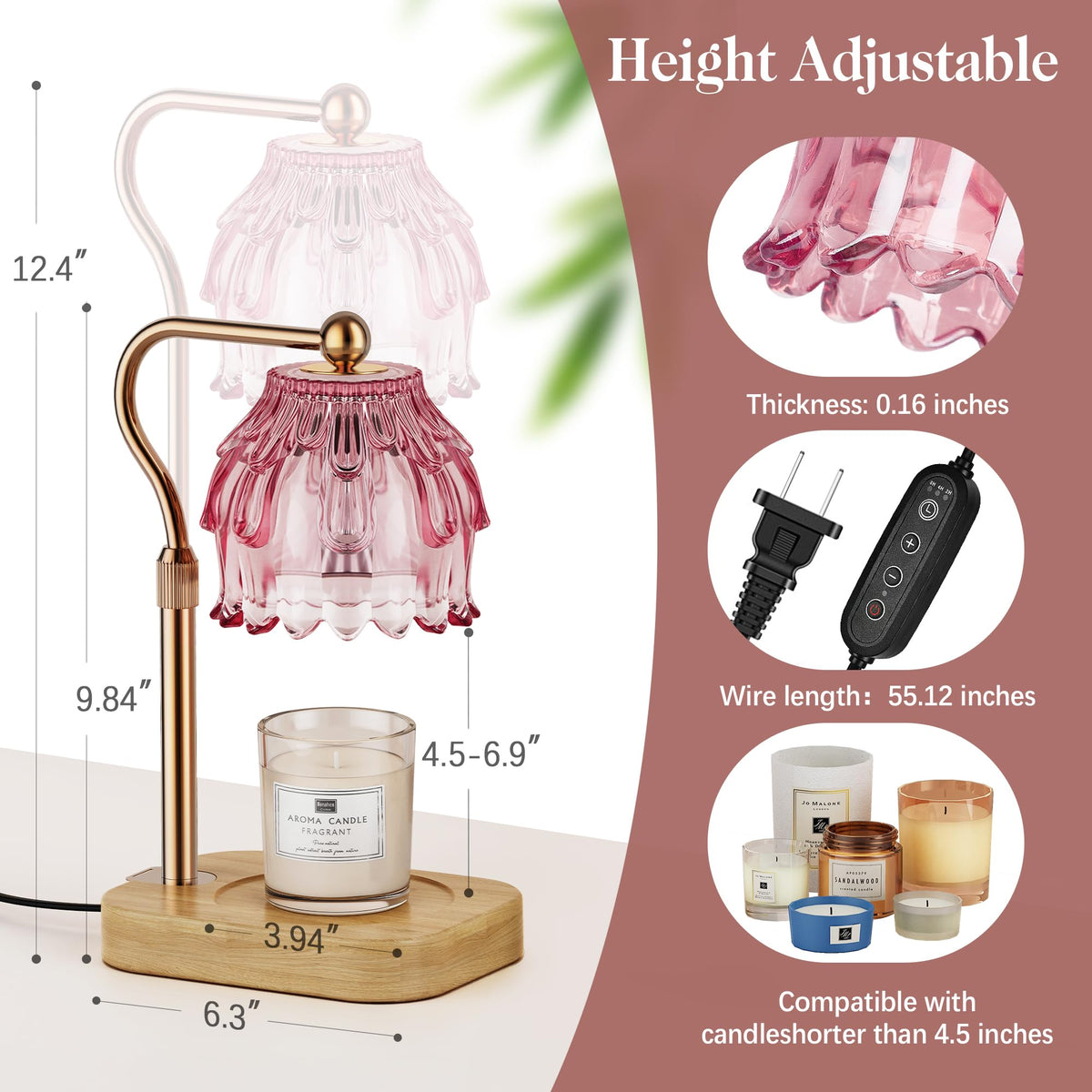 Candle Warmer Lamp with Timer Dimmer