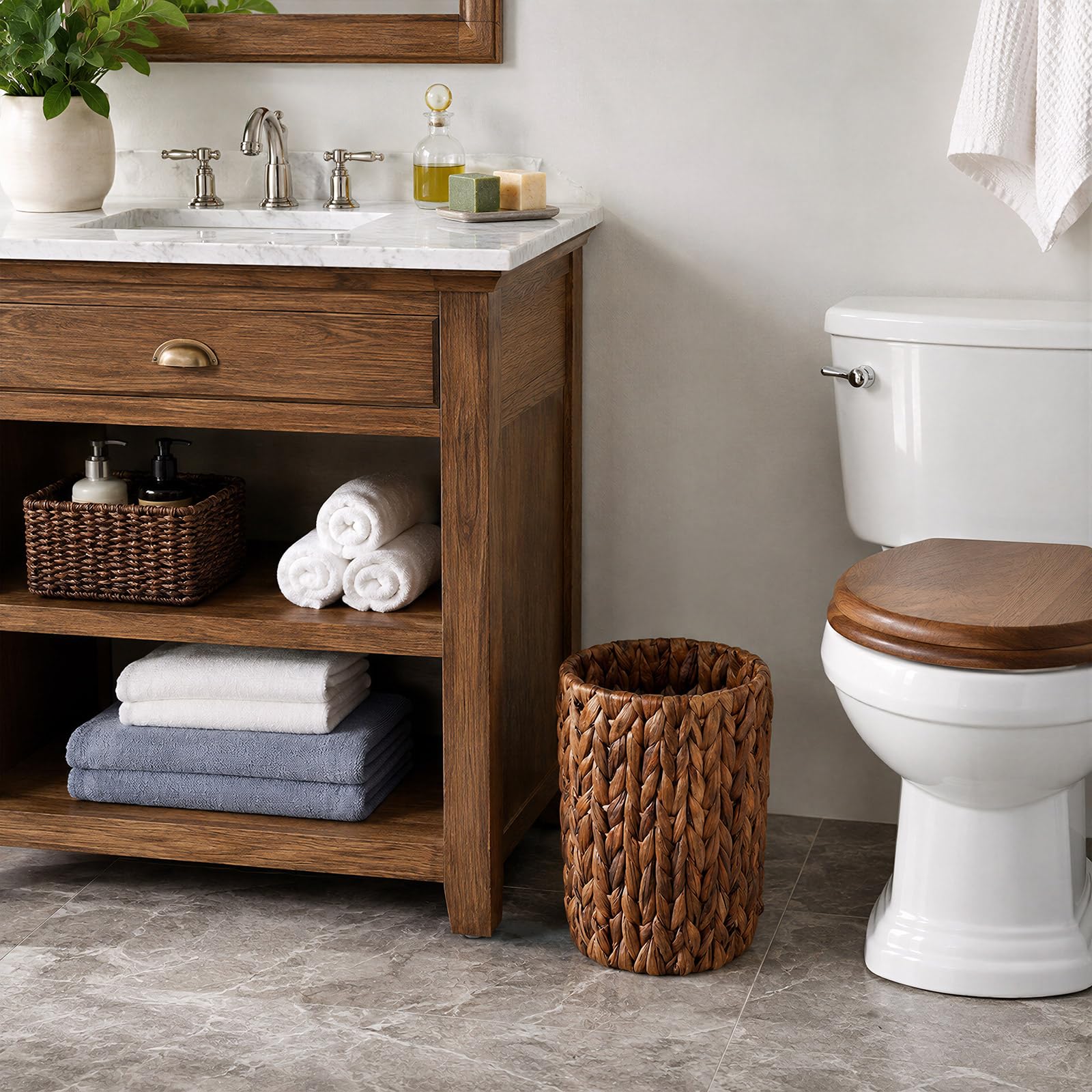 Wicker Trash Can
