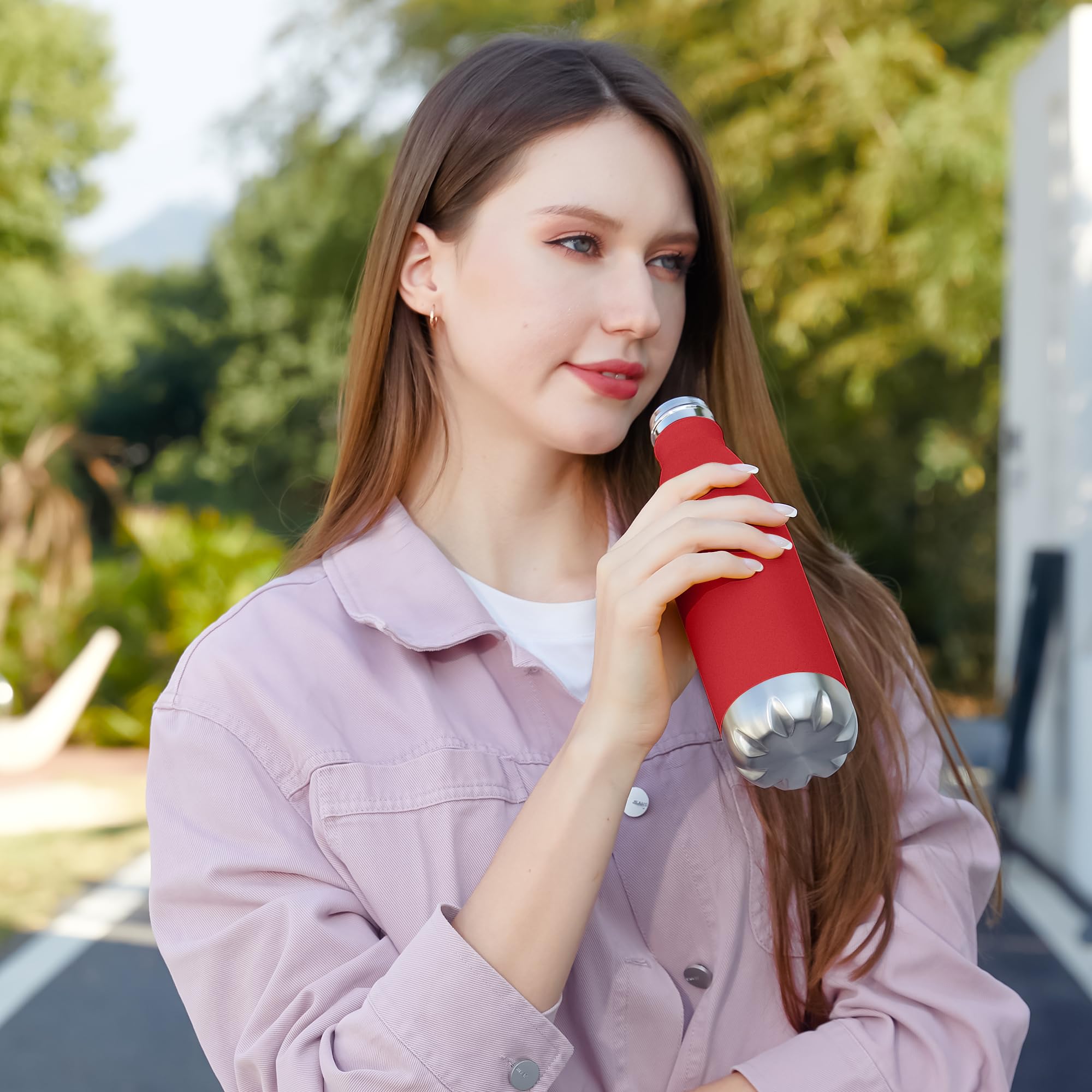 17oz Sport Water Bottle 8 Pack Vacuum Insulated Stainless Steel Leak