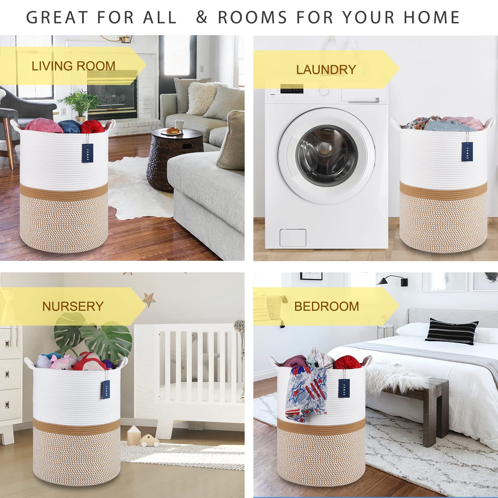 Tall Woven Blanket & Laundry Basket