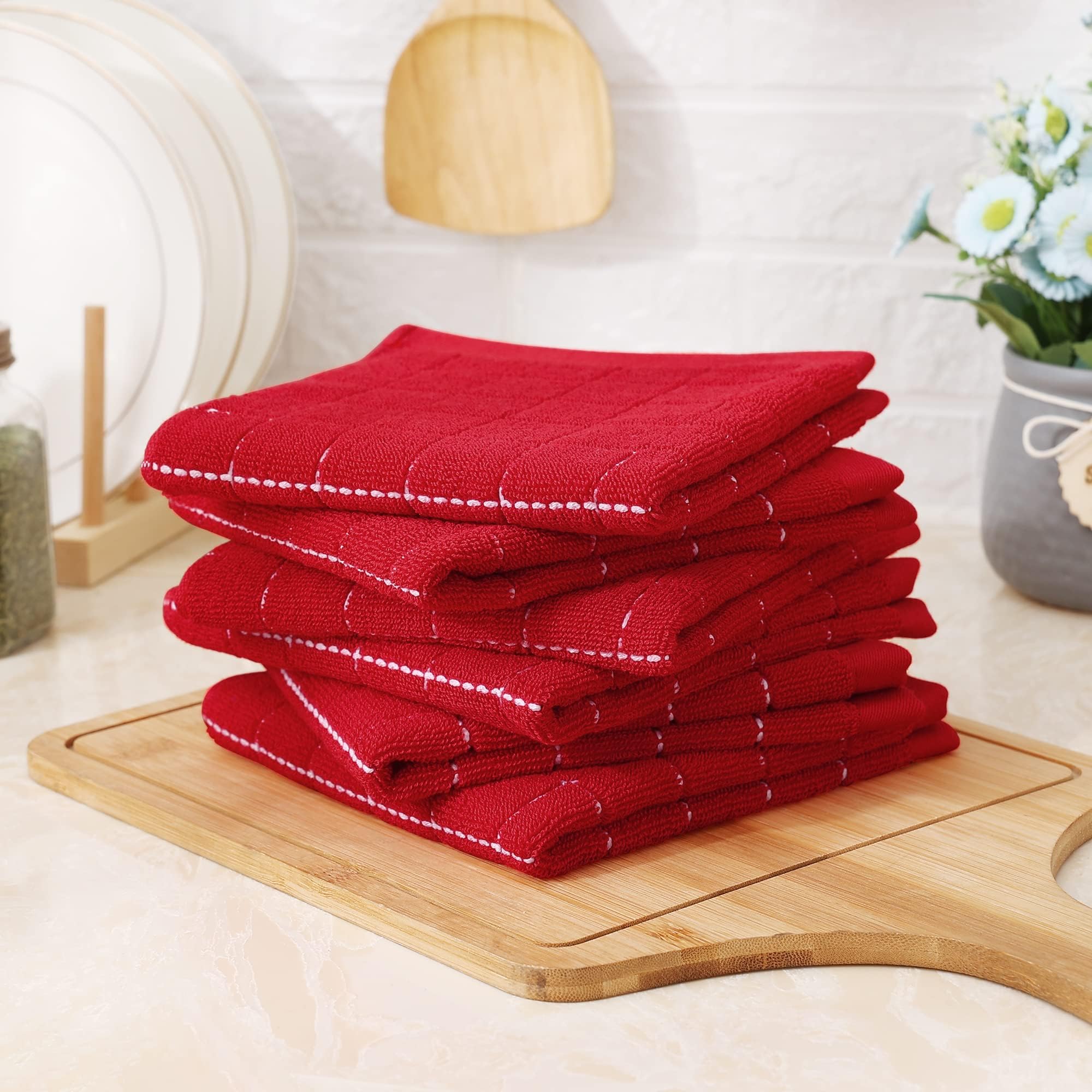 100% Cotton Terry Kitchen Dish Cloths (8 Count)