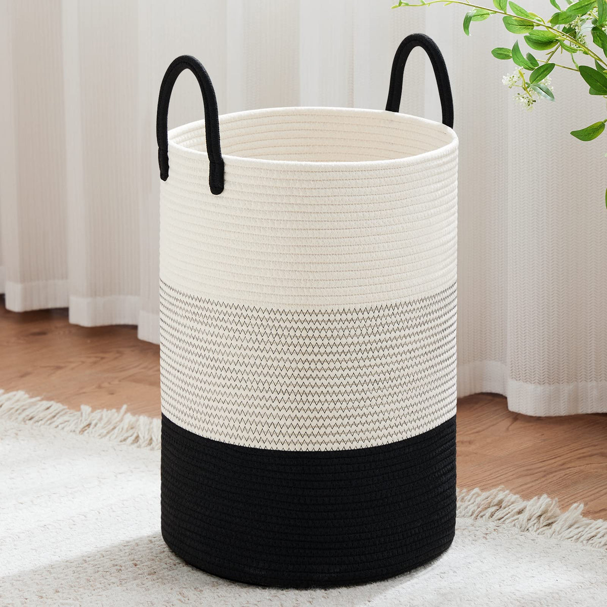 72L Tall Woven Laundry Basket Hamper