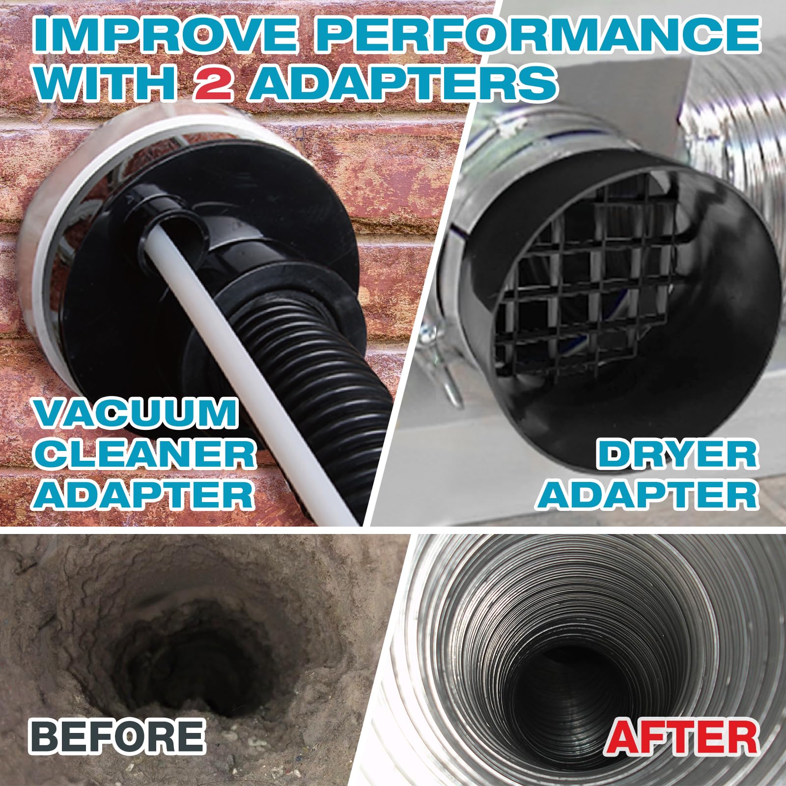 15 Piece Dryer Vent Cleaner Kit Omnidirectional Dryer Cleaning Kit Include 30 Feet Dryer Vent Brush (15 Count)