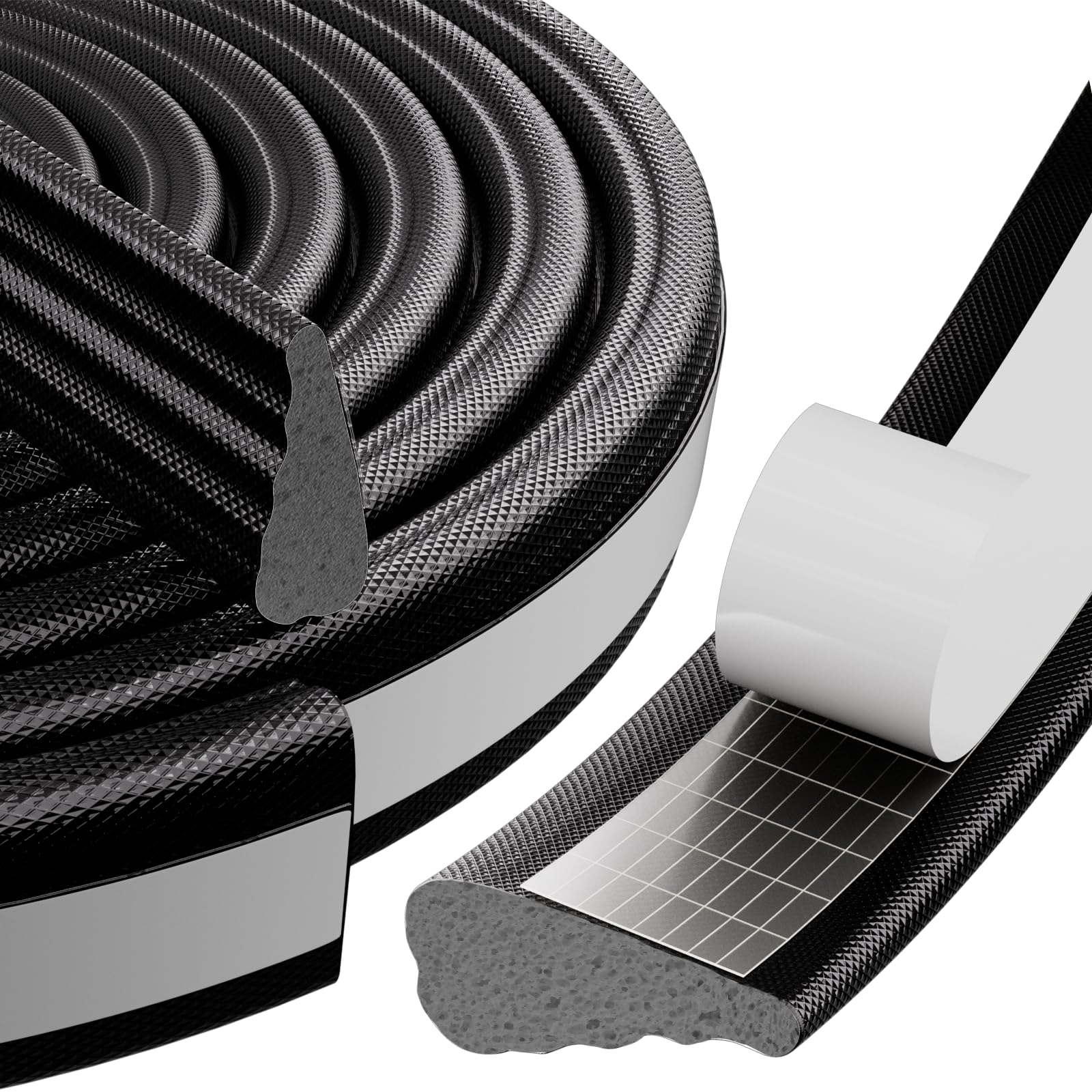 2Pcs×196" Wedge Weather Stripping Door Seal for Door Frame & Window (32.6667 Foot)